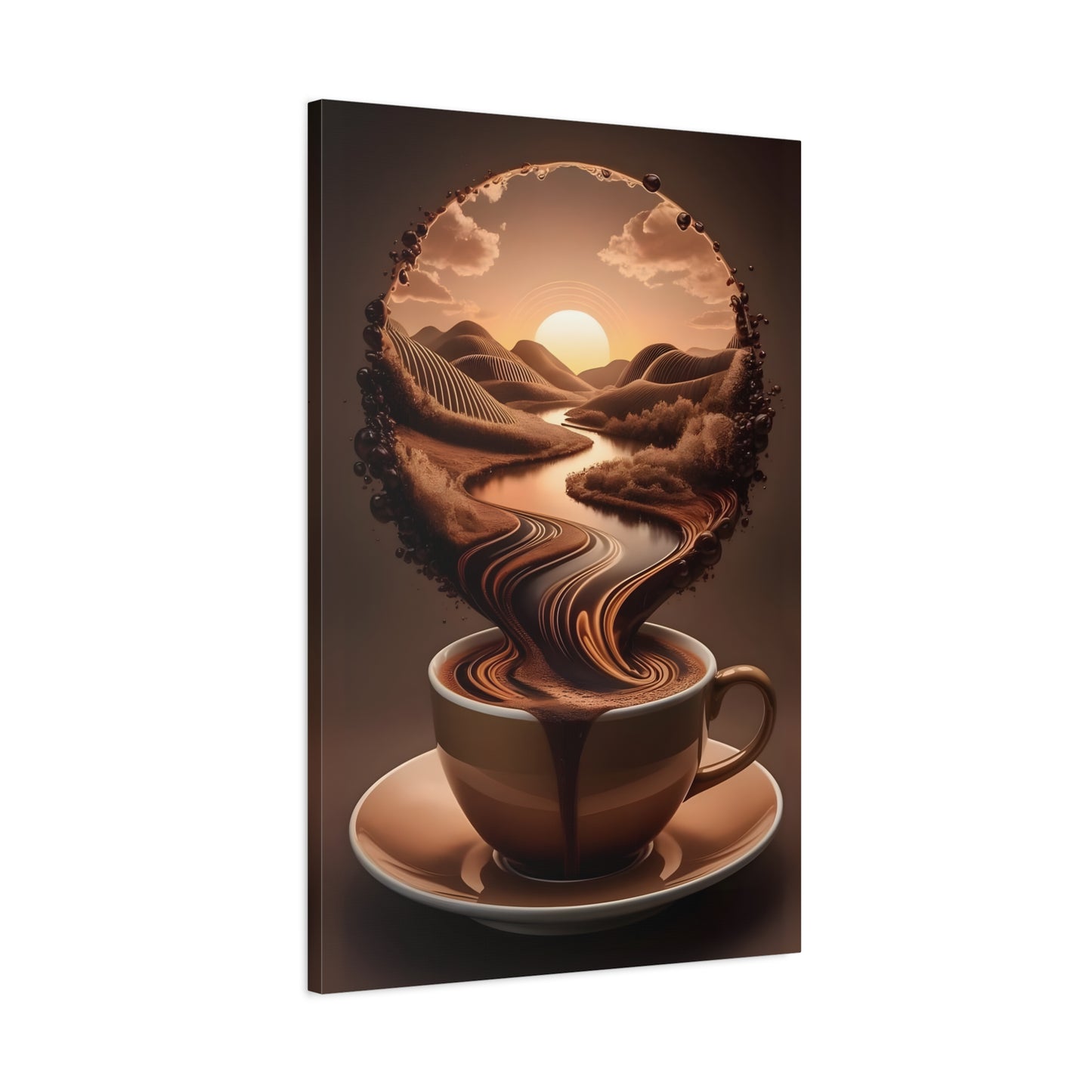 Coffee-Inspired Wall Art Print, Morning Mood, Kitchen Decor, Unique Gift for Coffee Lovers, Home Office Artwork, Modern Canvas Decor