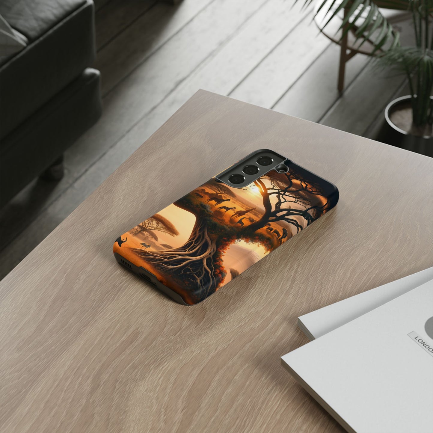 Mother Earth Phone Case – Wildlife Tree Art Design, Nature-Inspired Protective Cover, Eco-Friendly Gift