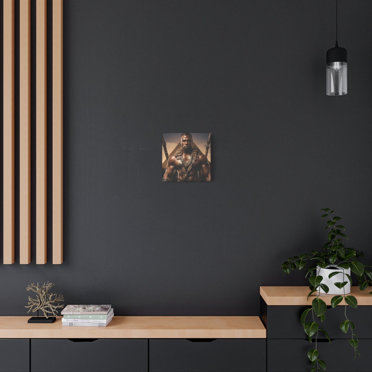 Tribal Strength & Pyramids Heroic Wall Art Canvas - Inspirational Decor for Home, Office, Gift for Art Lovers, Black History Month, Masculine Home Decor