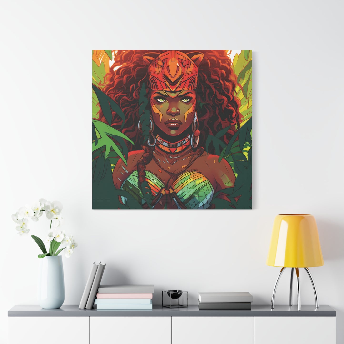 Vibrant Jungle Artwork Canvas, Wall Decor, Home Decoration, Gift for Art Lovers, Boho Aesthetic, Living Room Art