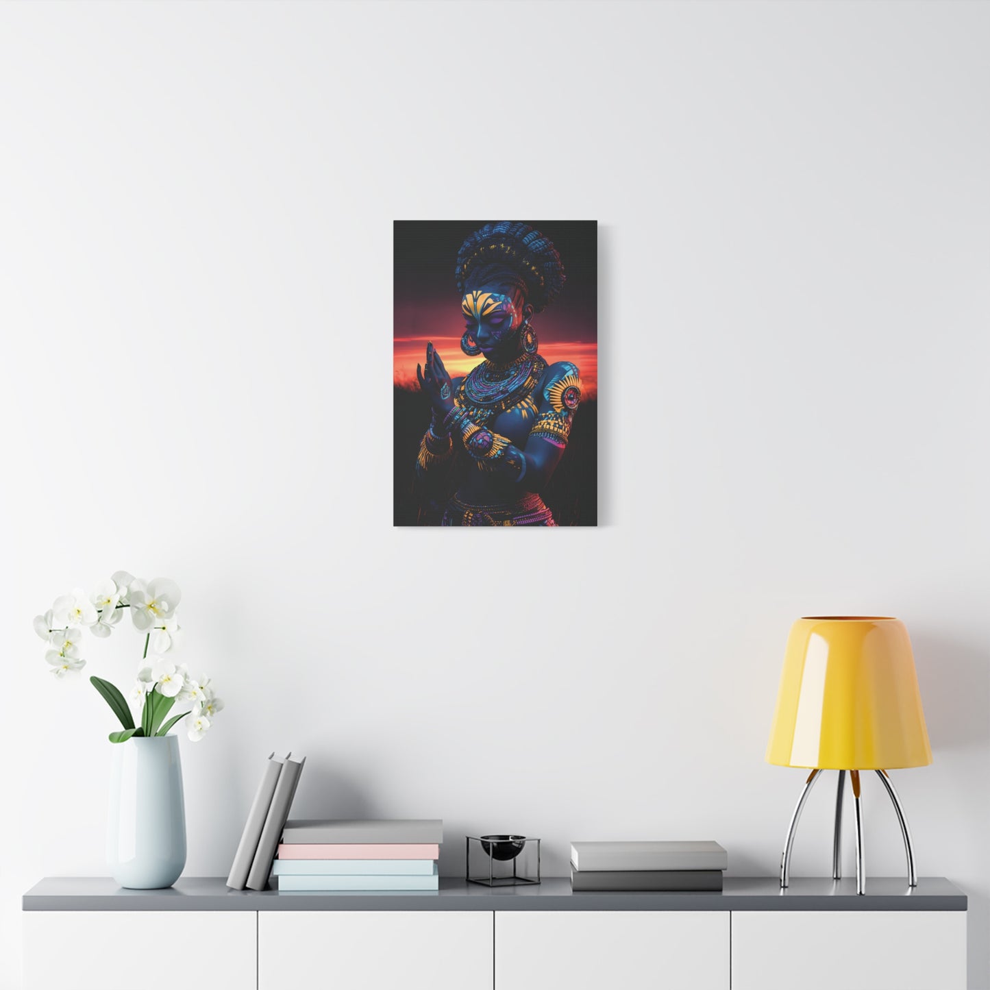 AfricanTribal Woman Canvas Wall Art, Boho Decor, Afrocentric Home Gift, Eclectic Art Piece, Unique Wall Decor, Gallery Wall Accent