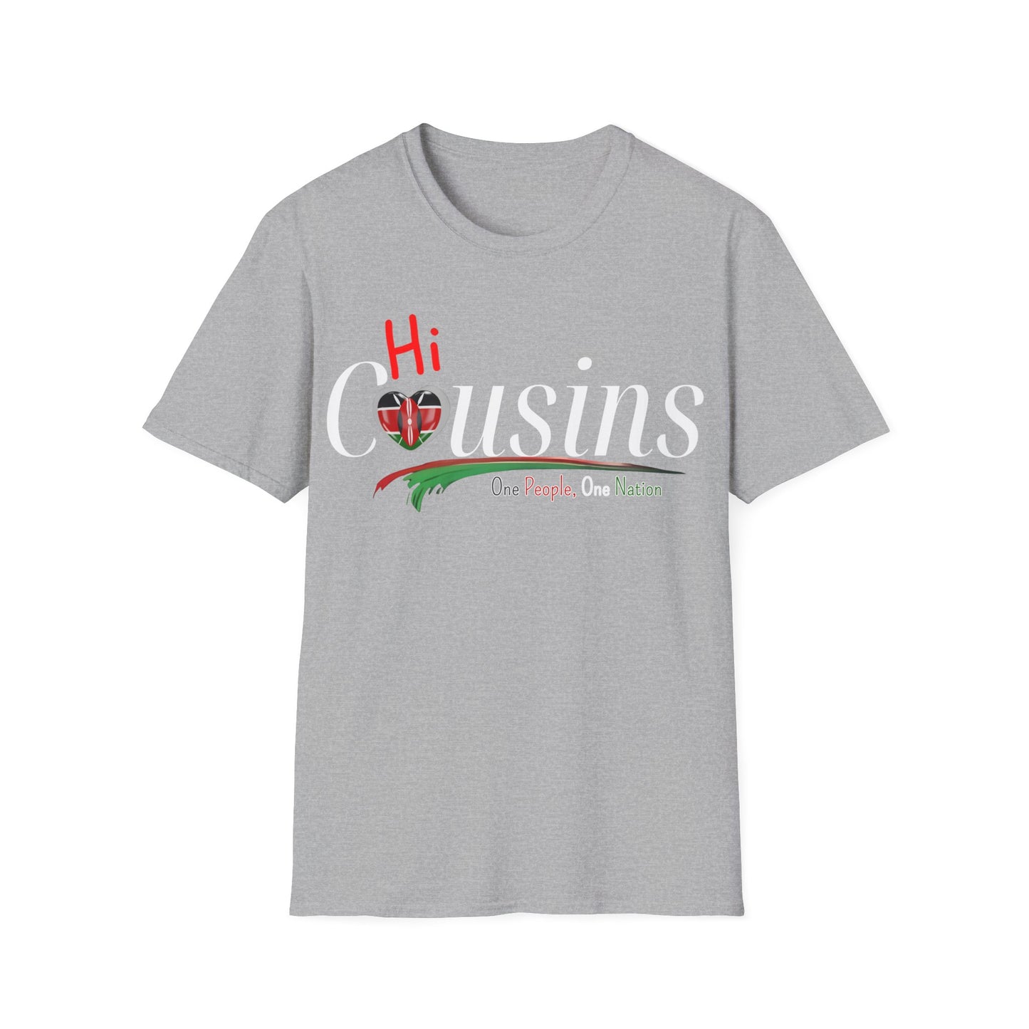 One People Hi Cousin Casual Tee, Family Reunion Shirt, Gift for Cousins, Black Unisex T-Shirt, One People One Nation Clothing