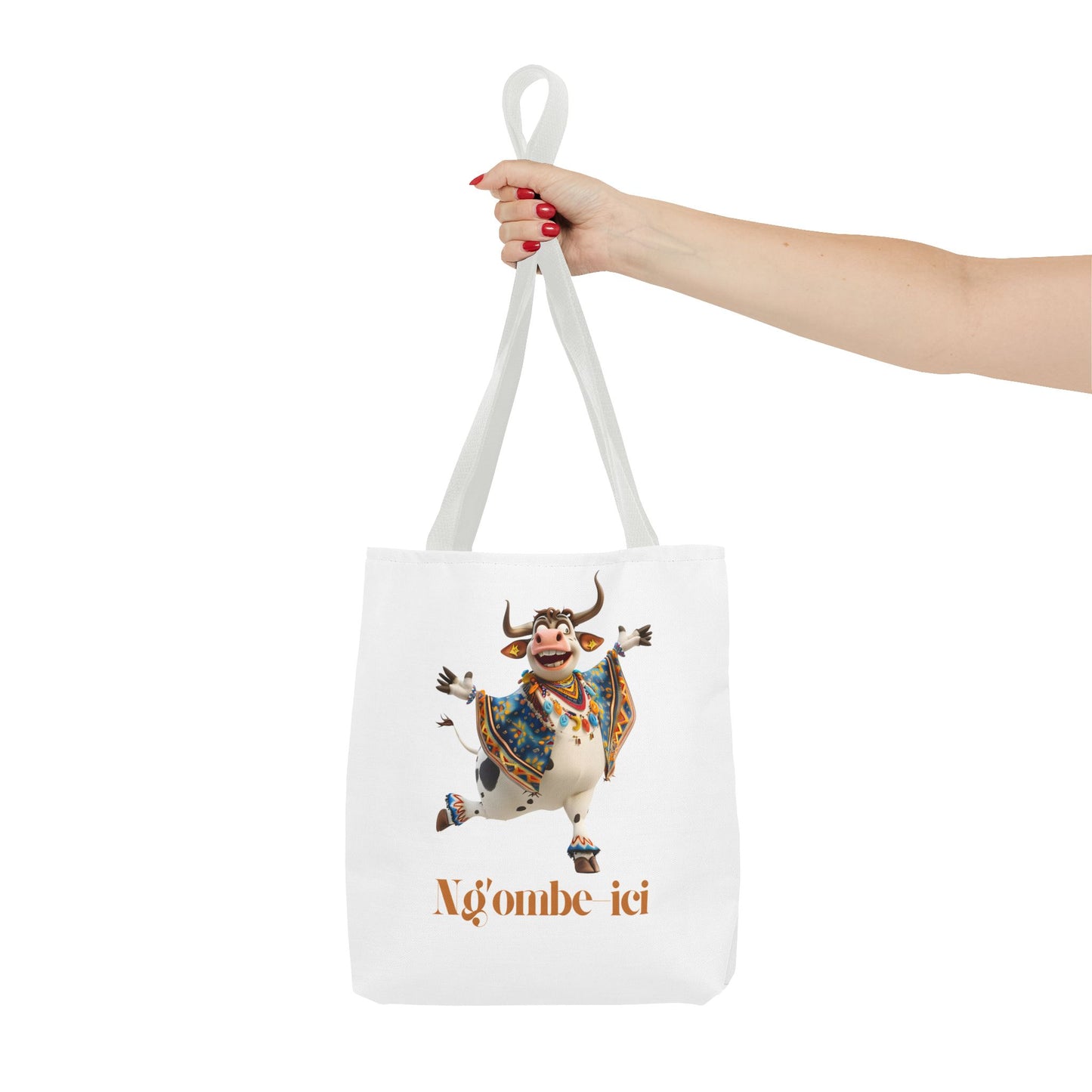 Ngombe-ici Whimsical Cow Tote Bag, Fun Eco-Friendly Shopping Bag, Animal Lover Gift, Festival Tote, Cute Cow Design, Mochila de Vaca