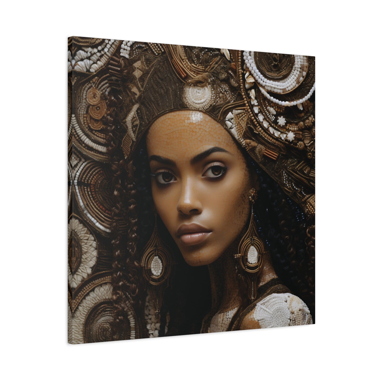 African Royal Matte Canvas – Melanin Queen Wall Art Canvas, Home Decor, Bohemian Style, Unique Gift, Modern Art, Gallery Wall