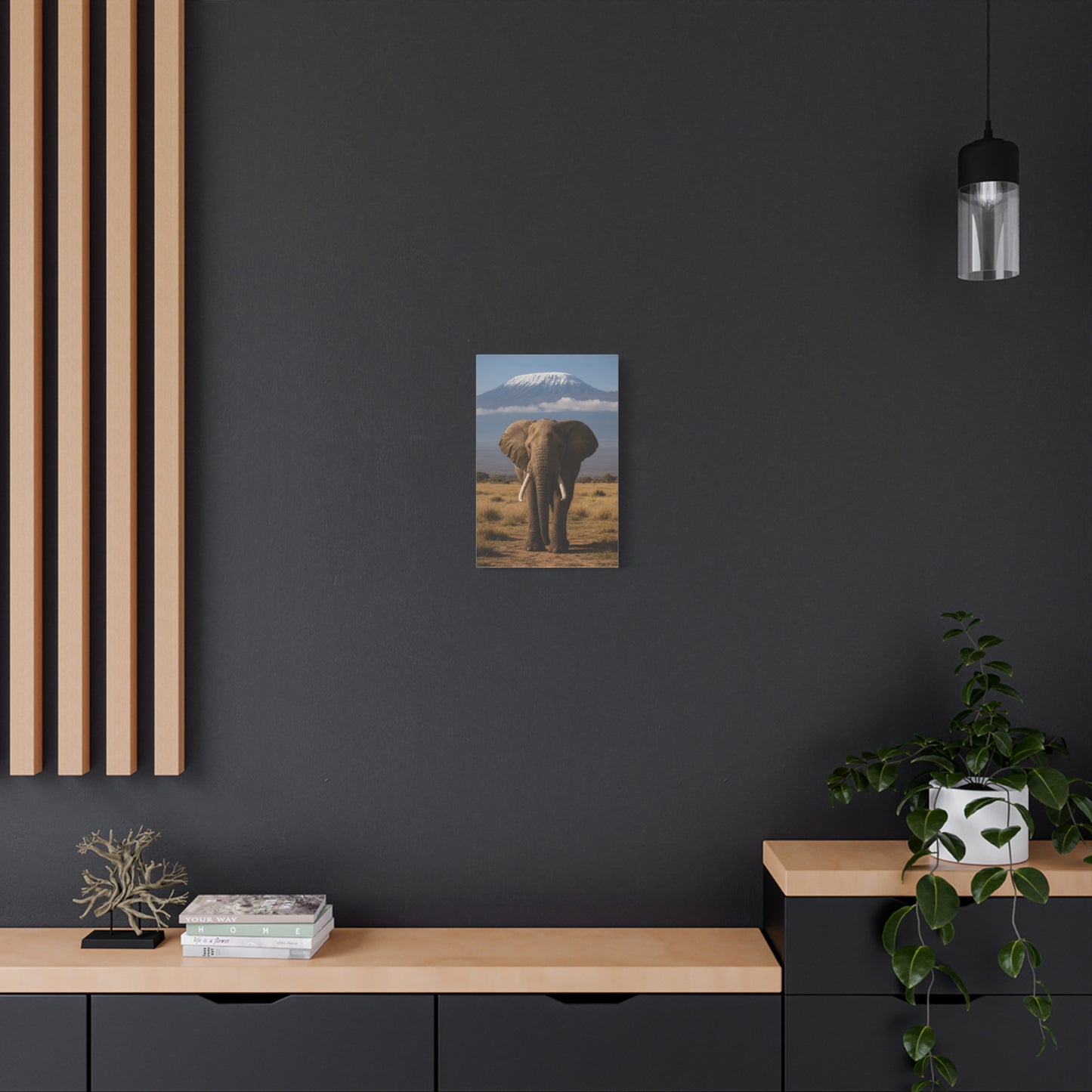 Stretched Canvas Art featuring Majestic Elephant and Kilimanjaro, Wildlife Decor, Nature Lover's Gift, Animal Wall Art, Home Decor, Nature Lovers