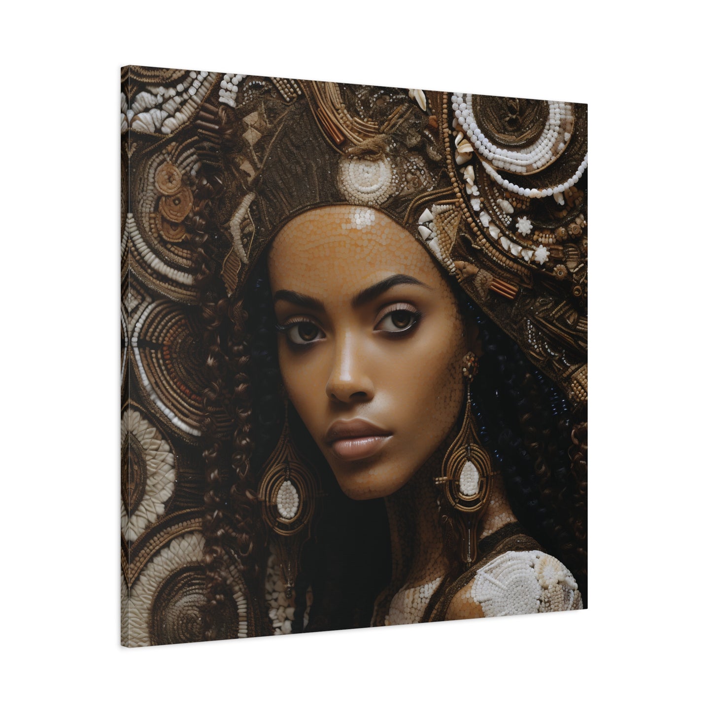 African Royal Matte Canvas – Melanin Queen Wall Art Canvas, Home Decor, Bohemian Style, Unique Gift, Modern Art, Gallery Wall