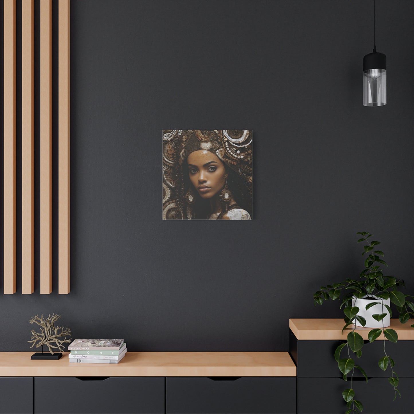 African Royal Matte Canvas – Melanin Queen Wall Art Canvas, Home Decor, Bohemian Style, Unique Gift, Modern Art, Gallery Wall