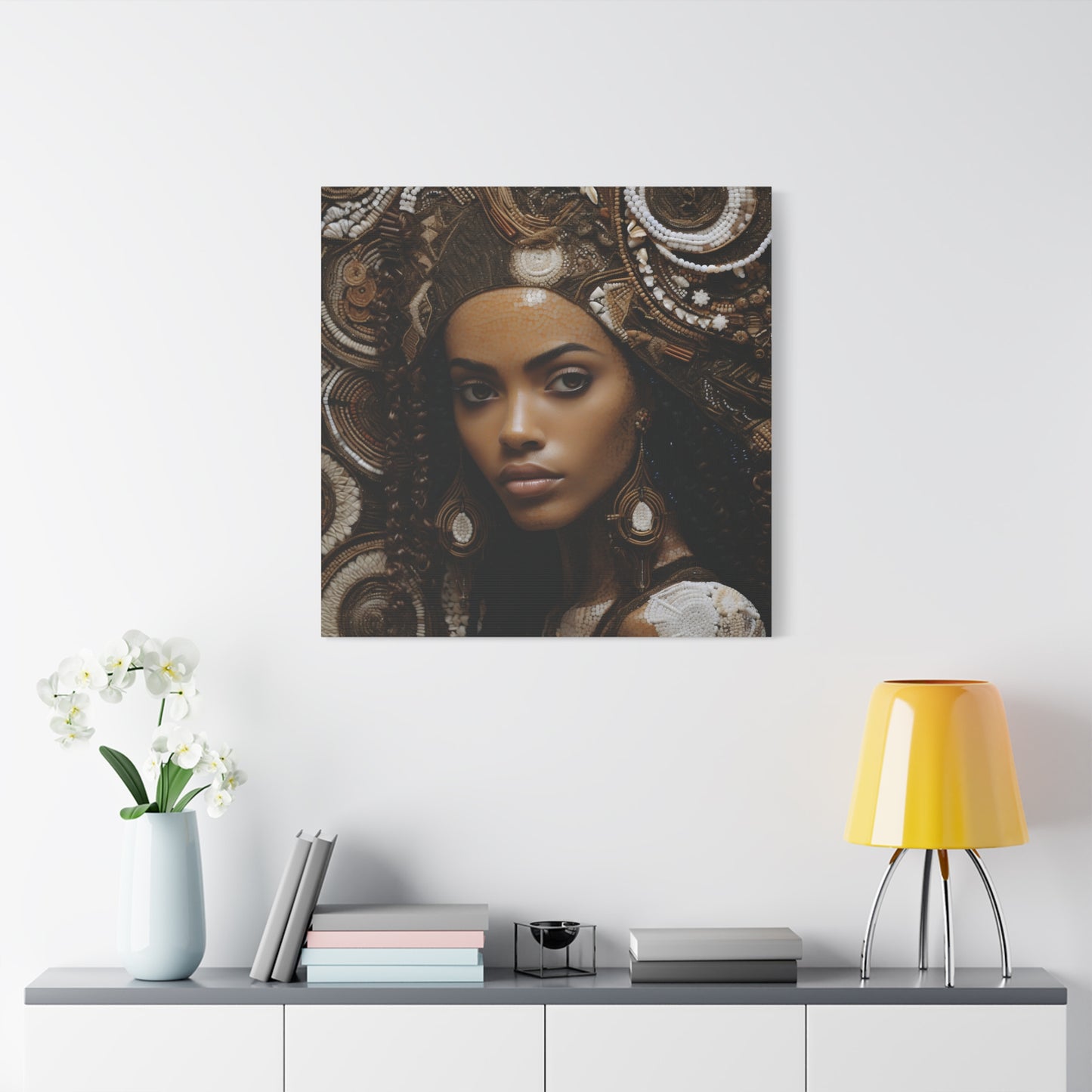 African Royal Matte Canvas – Melanin Queen Wall Art Canvas, Home Decor, Bohemian Style, Unique Gift, Modern Art, Gallery Wall