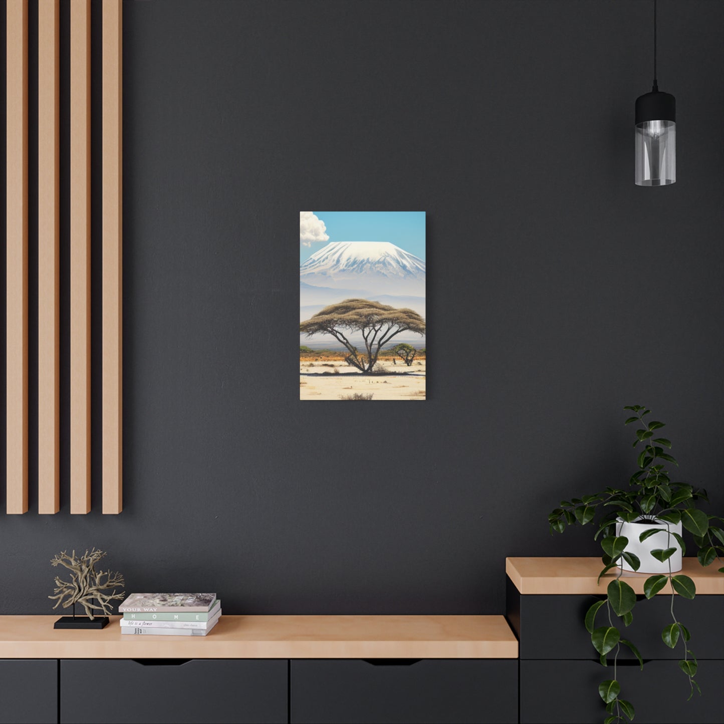 Mount Kilimanjaro Canvas Wall Art, Landscape Print, Nature Decor, Home Office Artwork, Mountain Landscape