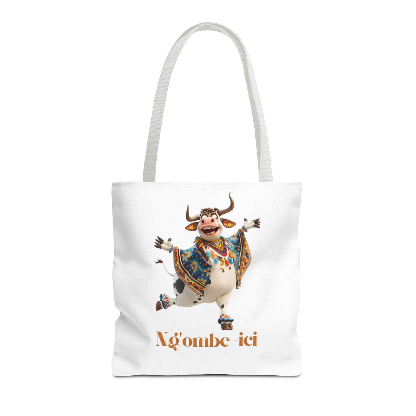 Ngombe-ici Whimsical Cow Tote Bag, Fun Eco-Friendly Shopping Bag, Animal Lover Gift, Festival Tote, Cute Cow Design, Mochila de Vaca