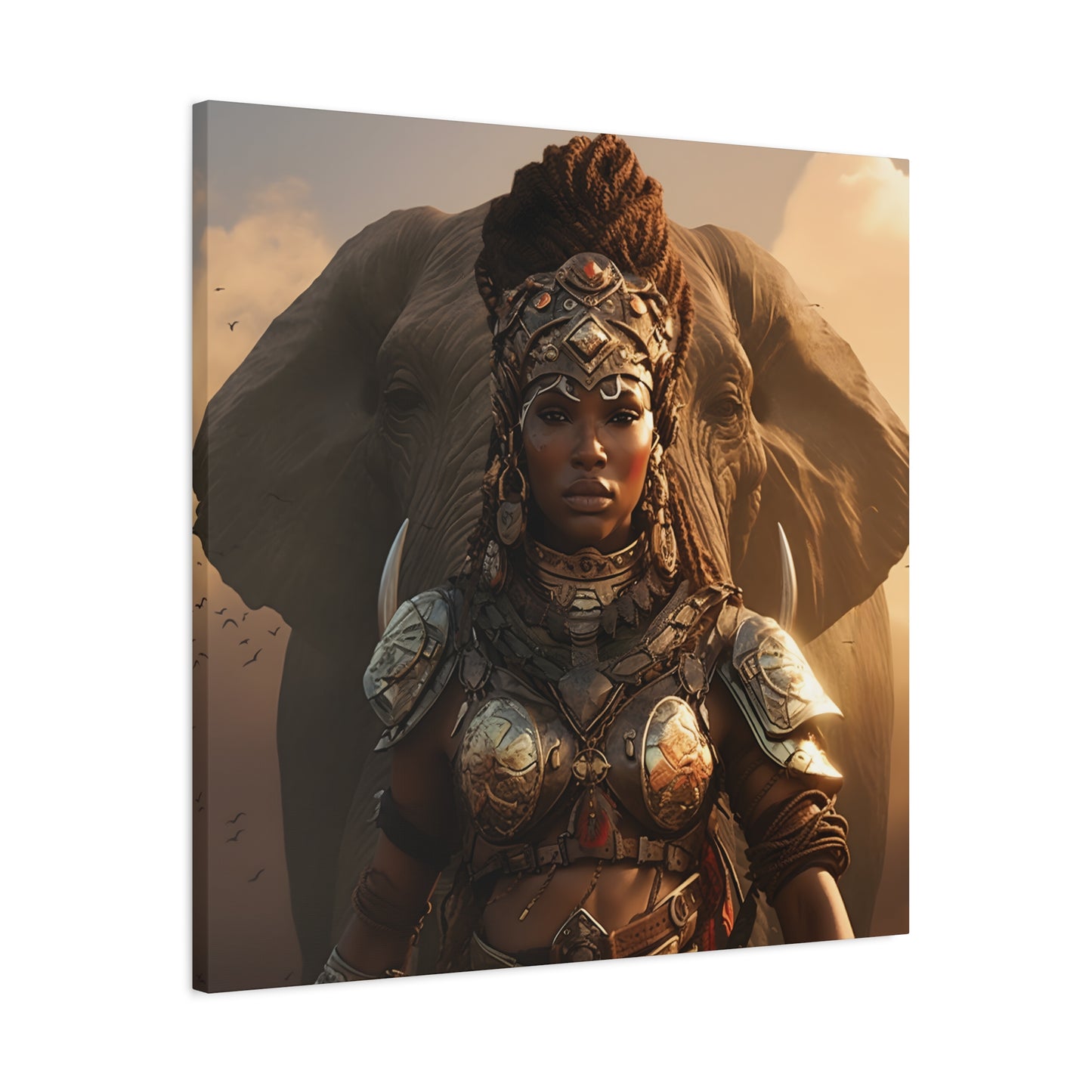 Adventurous Spirit Canvas Wall Art – Powerful Afrocentric Wall Decor, Ethnic Warrior Artwork, Home Decor, Unique Gift, Modern Art Piece, Living Room Decor
