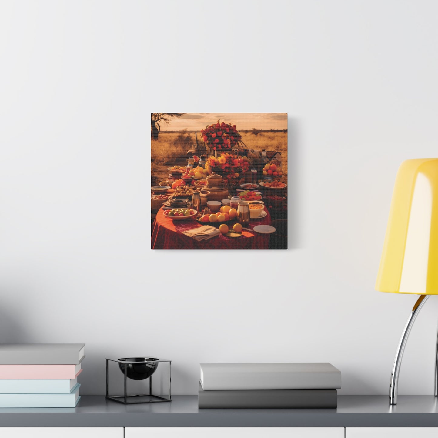 Afrocentric Food Art Print – Bold Culinary Canvas Wall Art, Home Decor, Nature Landscape, Kitchen Wall Decor, Gift for Foodies, Farmhouse Style