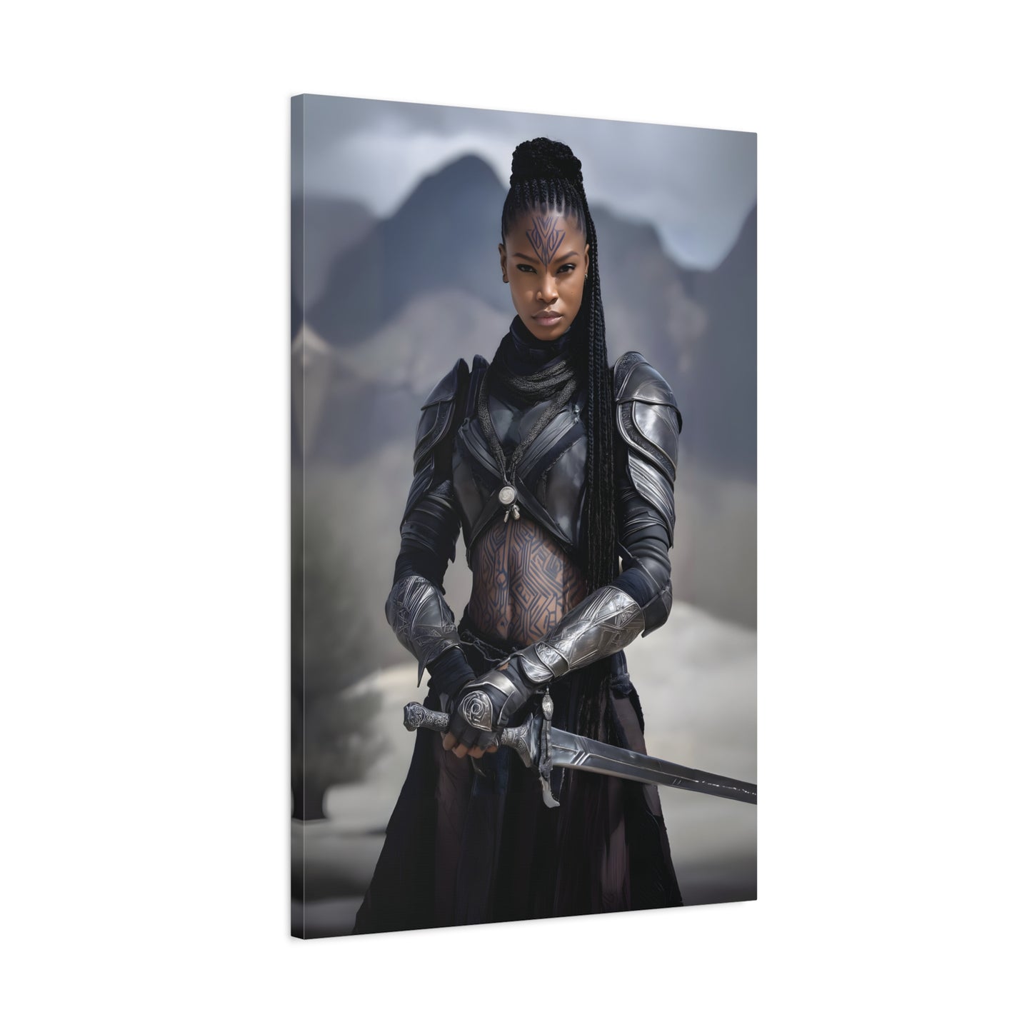 Epic Warrior Art Canvas Print, Fantasy Wall Decor, Unique Home Decor, Gift for Fans, Adventurous Art Piece, Heroic Themed Art