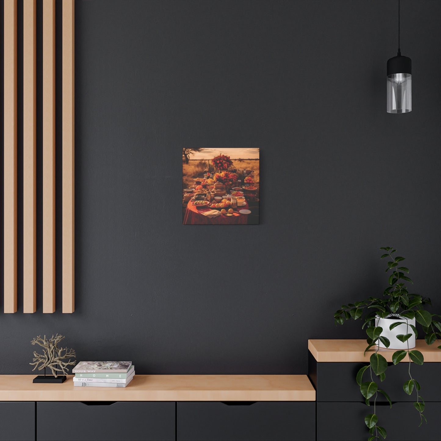 Afrocentric Food Art Print – Bold Culinary Canvas Wall Art, Home Decor, Nature Landscape, Kitchen Wall Decor, Gift for Foodies, Farmhouse Style