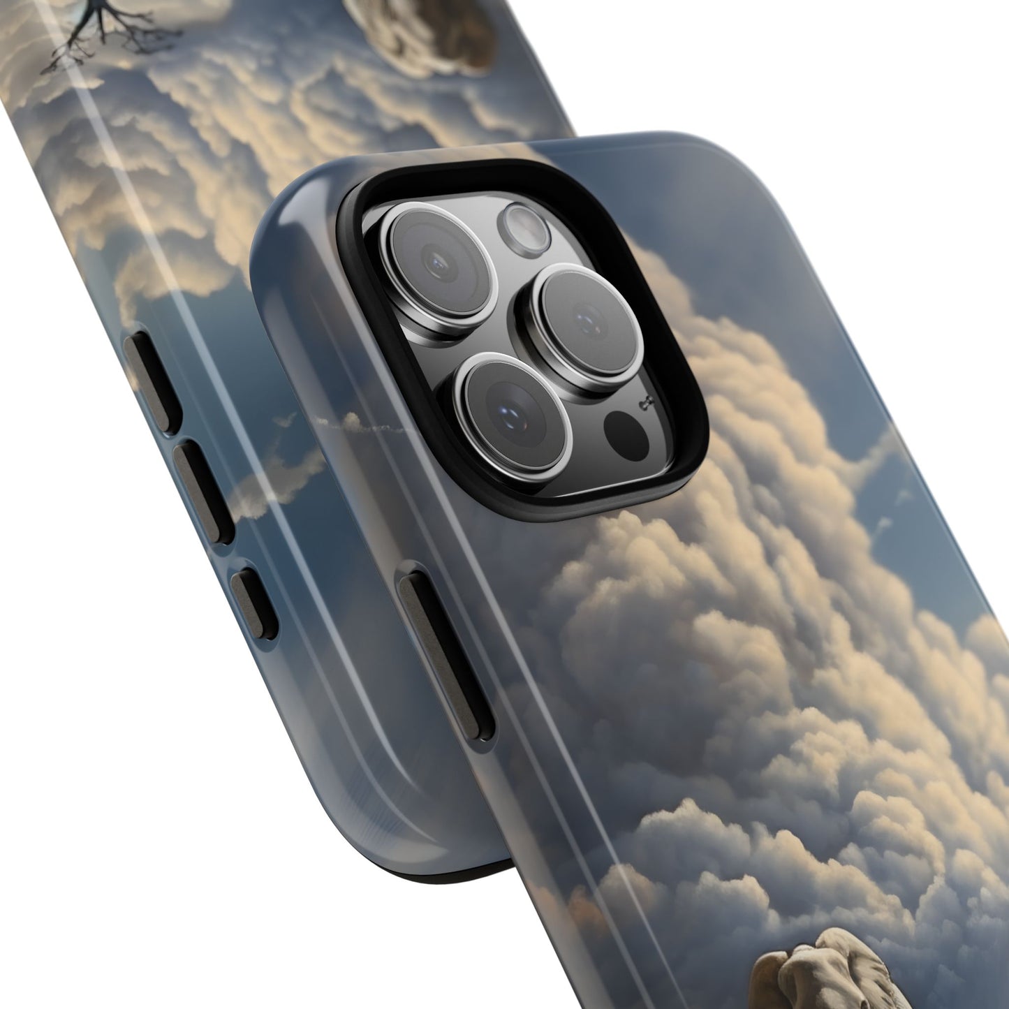 Elephant on Old Road Phone Case – Majestic Wildlife Art with Dramatic Cloud, Nature-Inspired Protective Cover