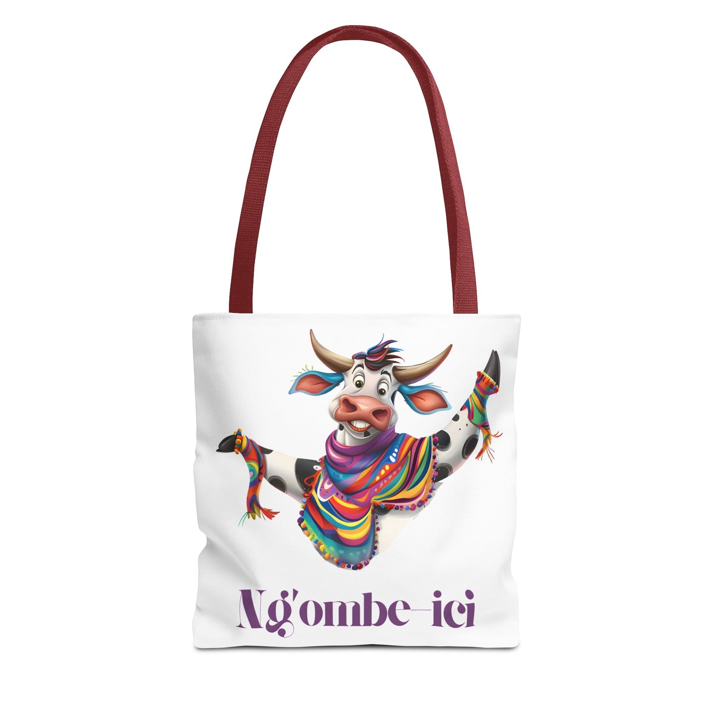 Funny Ngombe-ici Cow Tote Bag, Fun Eco-Friendly Shopping Bag, Animal Lover Gift, Festival Tote, Cute Cow Design, Mochila de Vaca