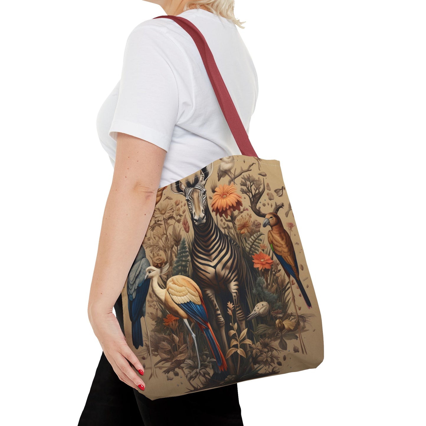 Wildlife Art Tote Bag, Eco-Friendly Shopper, Animal Print Handbag, Nature-Lover Gift, Colorful Summer Accessory