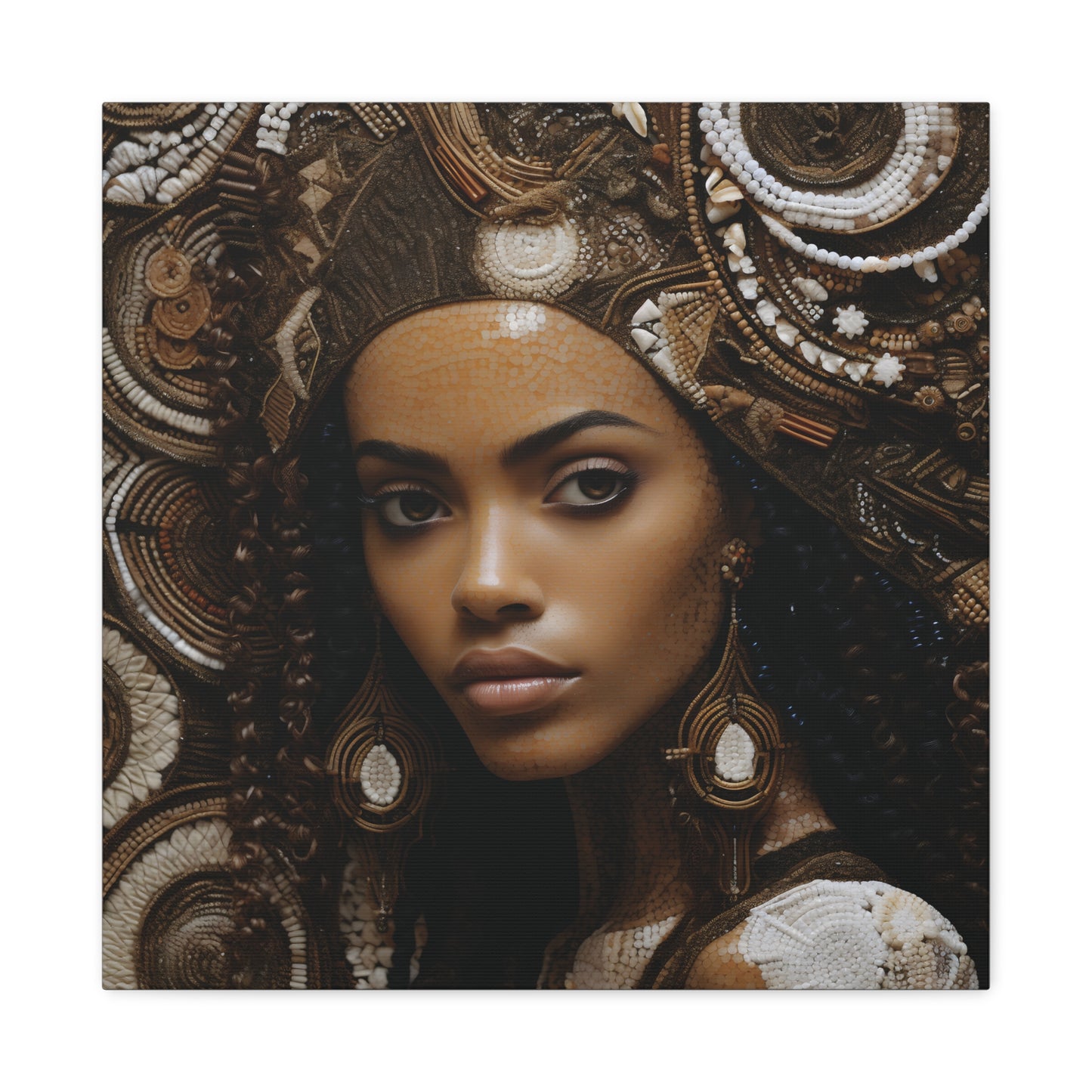 African Royal Matte Canvas – Melanin Queen Wall Art Canvas, Home Decor, Bohemian Style, Unique Gift, Modern Art, Gallery Wall