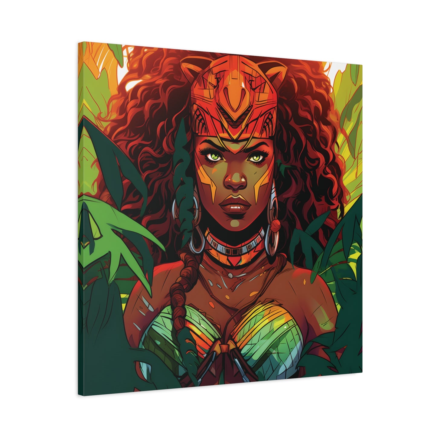 Vibrant Jungle Artwork Canvas, Wall Decor, Home Decoration, Gift for Art Lovers, Boho Aesthetic, Living Room Art