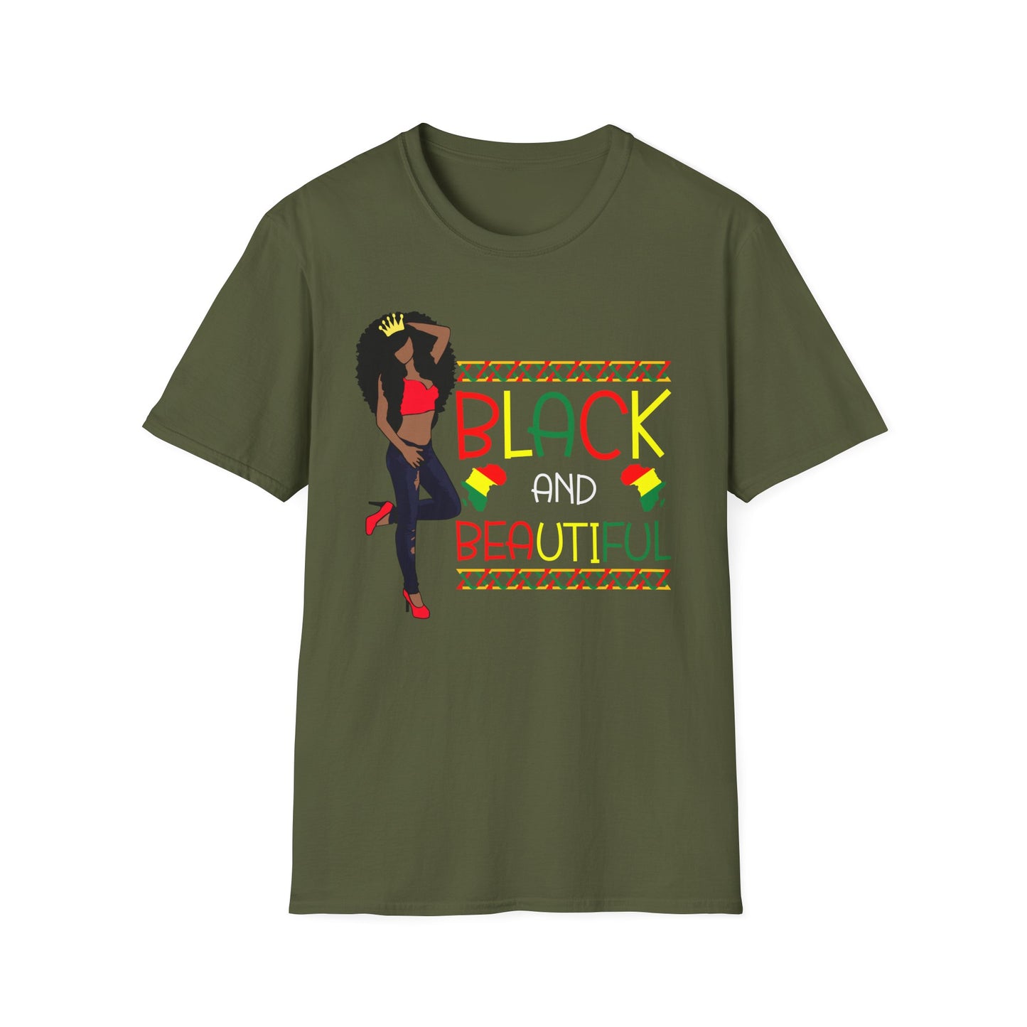 Black And Beautiful Queen Softstyle T-Shirt