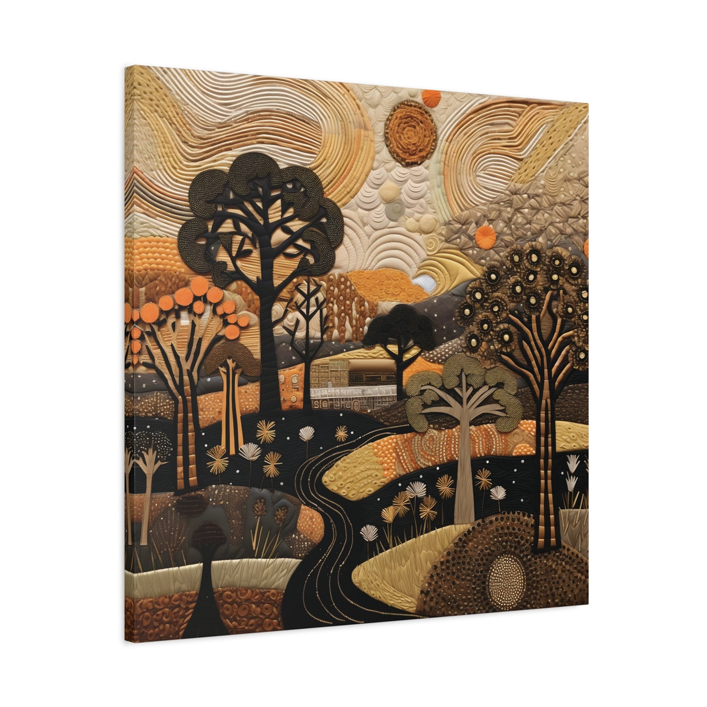 Artistic African Landscape Wall Art Canvas Print, Home Decor, Nature Landscape, Cozy Vibes, Gift for Art Lovers, Fall Decor, Unique Artwork