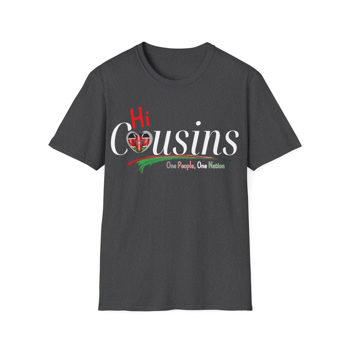 One People Hi Cousin Casual Tee, Family Reunion Shirt, Gift for Cousins, Black Unisex T-Shirt, One People One Nation Clothing