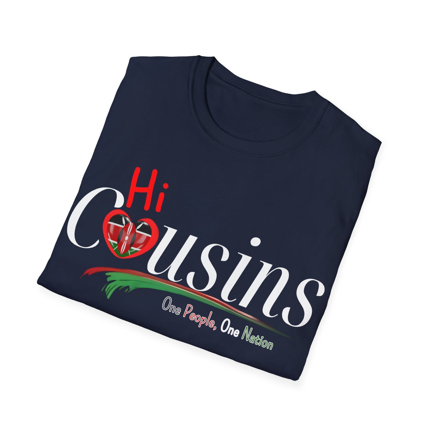 Hi Cousins one people Graphic T-Shirt, Unisex Softstyle Tee, Family Reunion Shirt, Cousin Gift, Celebrate Togetherness