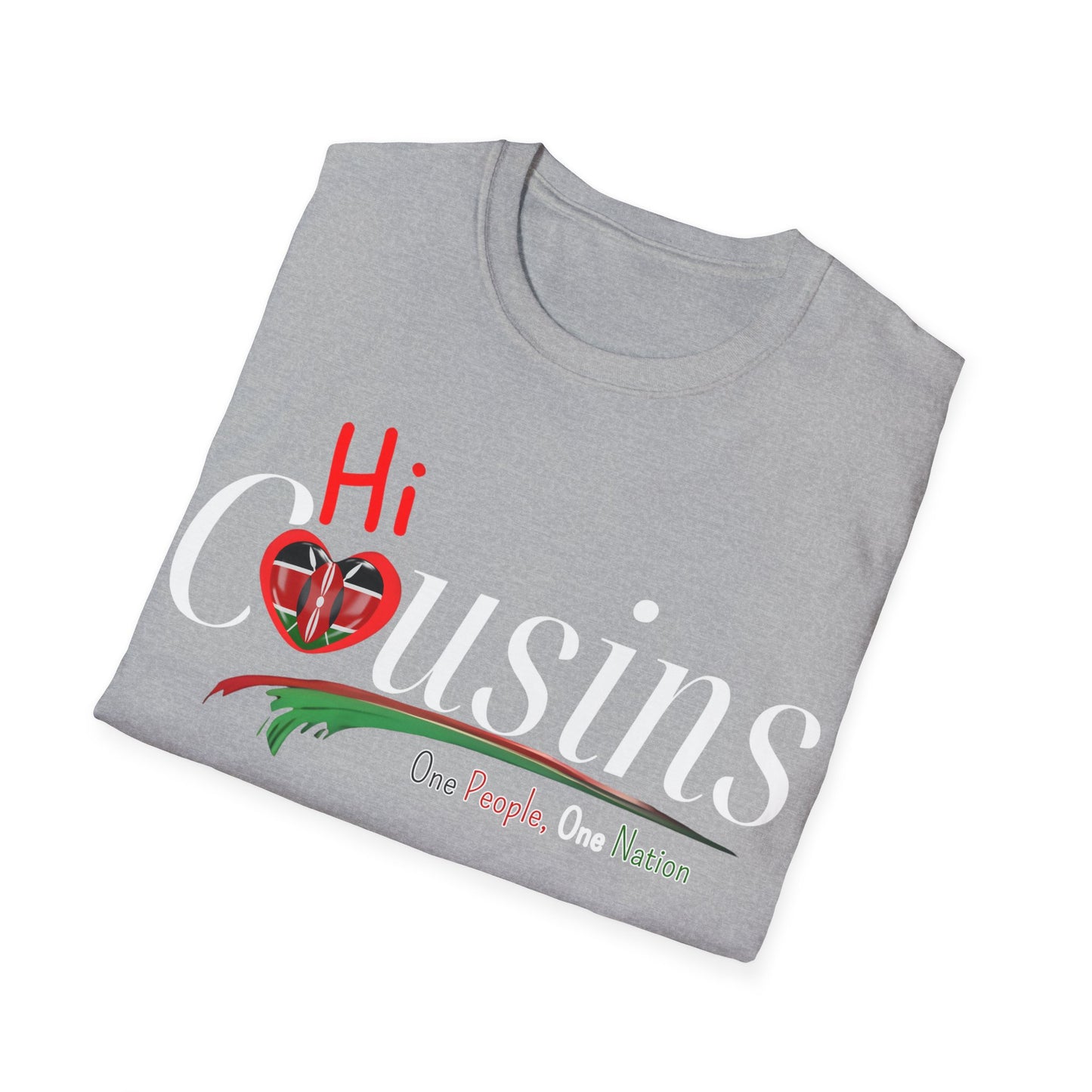 Hi Cousins one people Graphic T-Shirt, Unisex Softstyle Tee, Family Reunion Shirt, Cousin Gift, Celebrate Togetherness