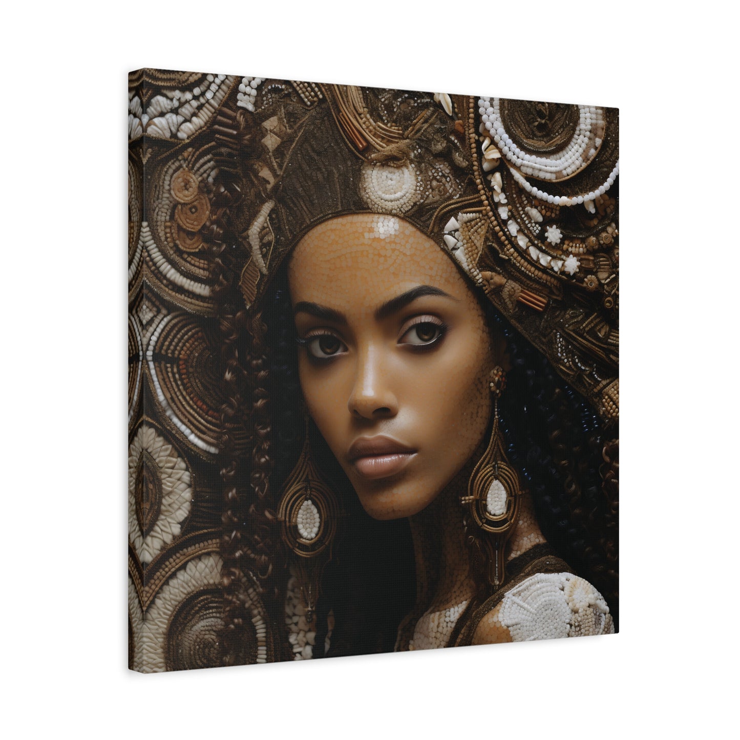 African Royal Matte Canvas – Melanin Queen Wall Art Canvas, Home Decor, Bohemian Style, Unique Gift, Modern Art, Gallery Wall