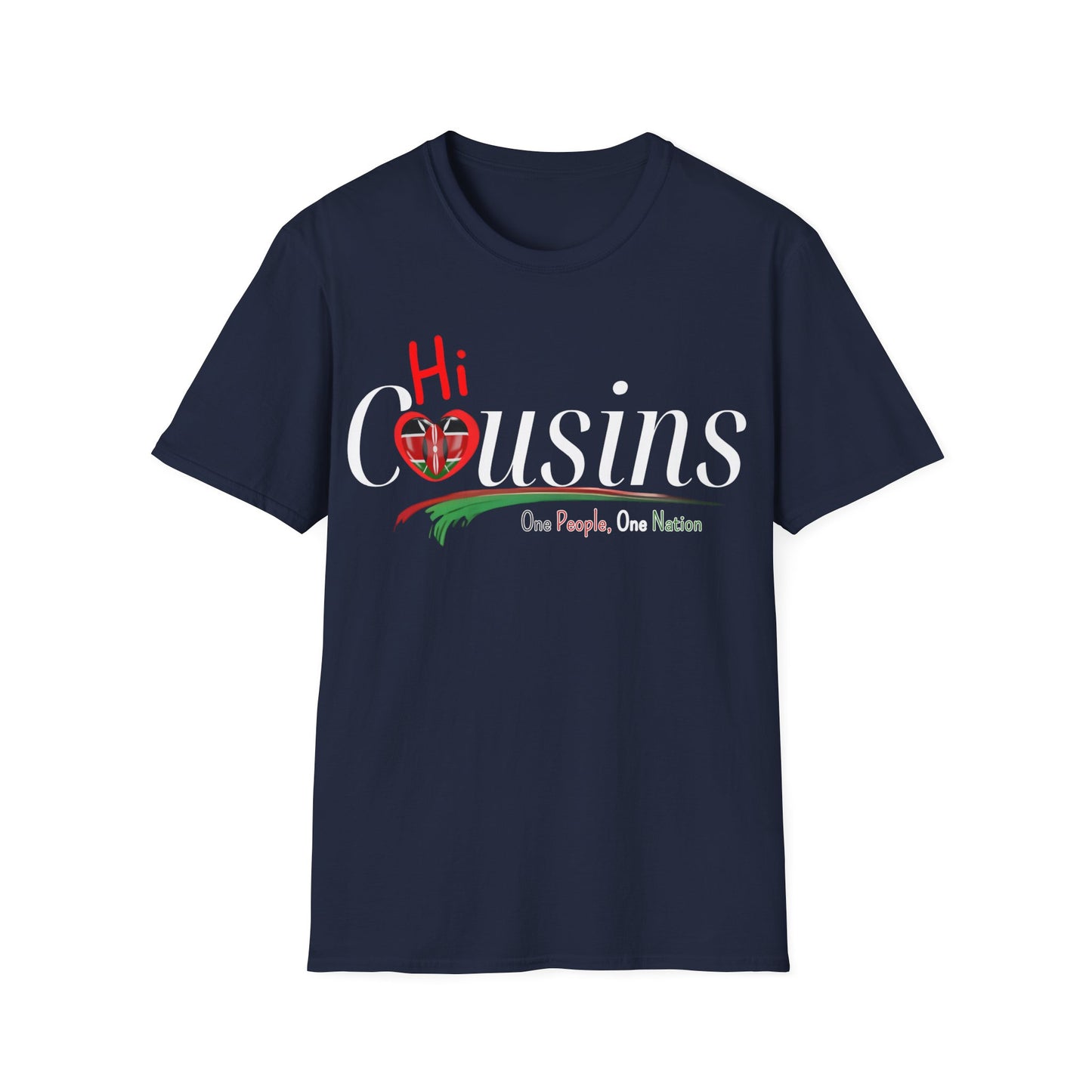 Hi Cousins one people Graphic T-Shirt, Unisex Softstyle Tee, Family Reunion Shirt, Cousin Gift, Celebrate Togetherness
