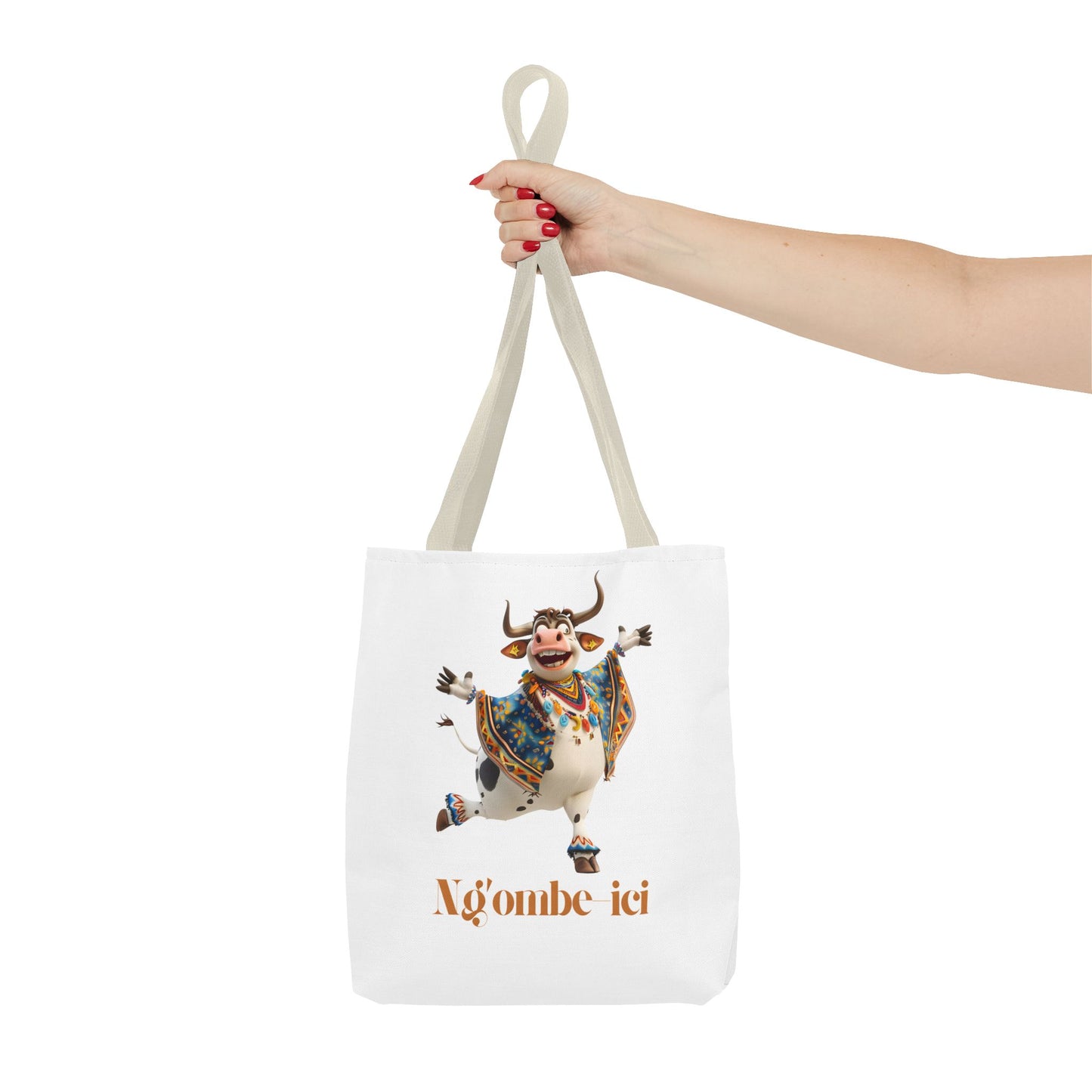 Ngombe-ici Whimsical Cow Tote Bag, Fun Eco-Friendly Shopping Bag, Animal Lover Gift, Festival Tote, Cute Cow Design, Mochila de Vaca
