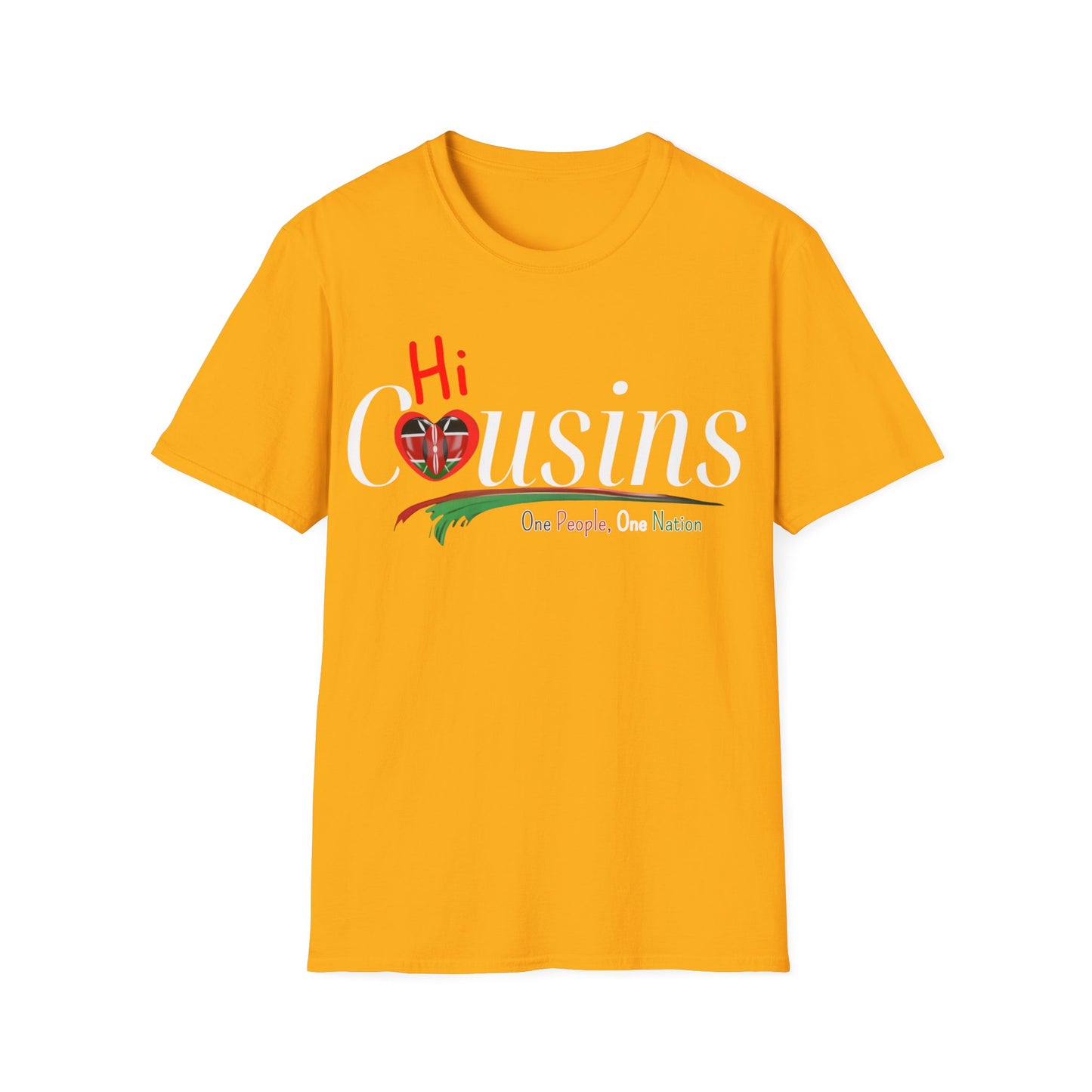Hi Cousins one people Graphic T-Shirt, Unisex Softstyle Tee, Family Reunion Shirt, Cousin Gift, Celebrate Togetherness