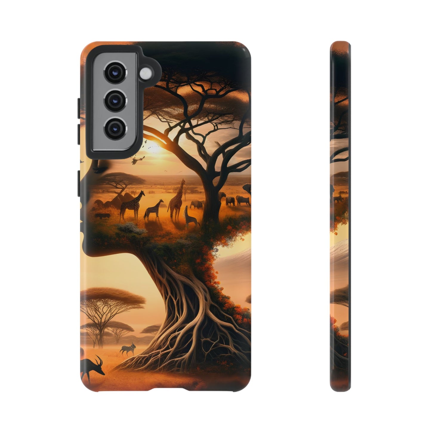 Mother Earth Phone Case – Wildlife Tree Art Design, Nature-Inspired Protective Cover, Eco-Friendly Gift