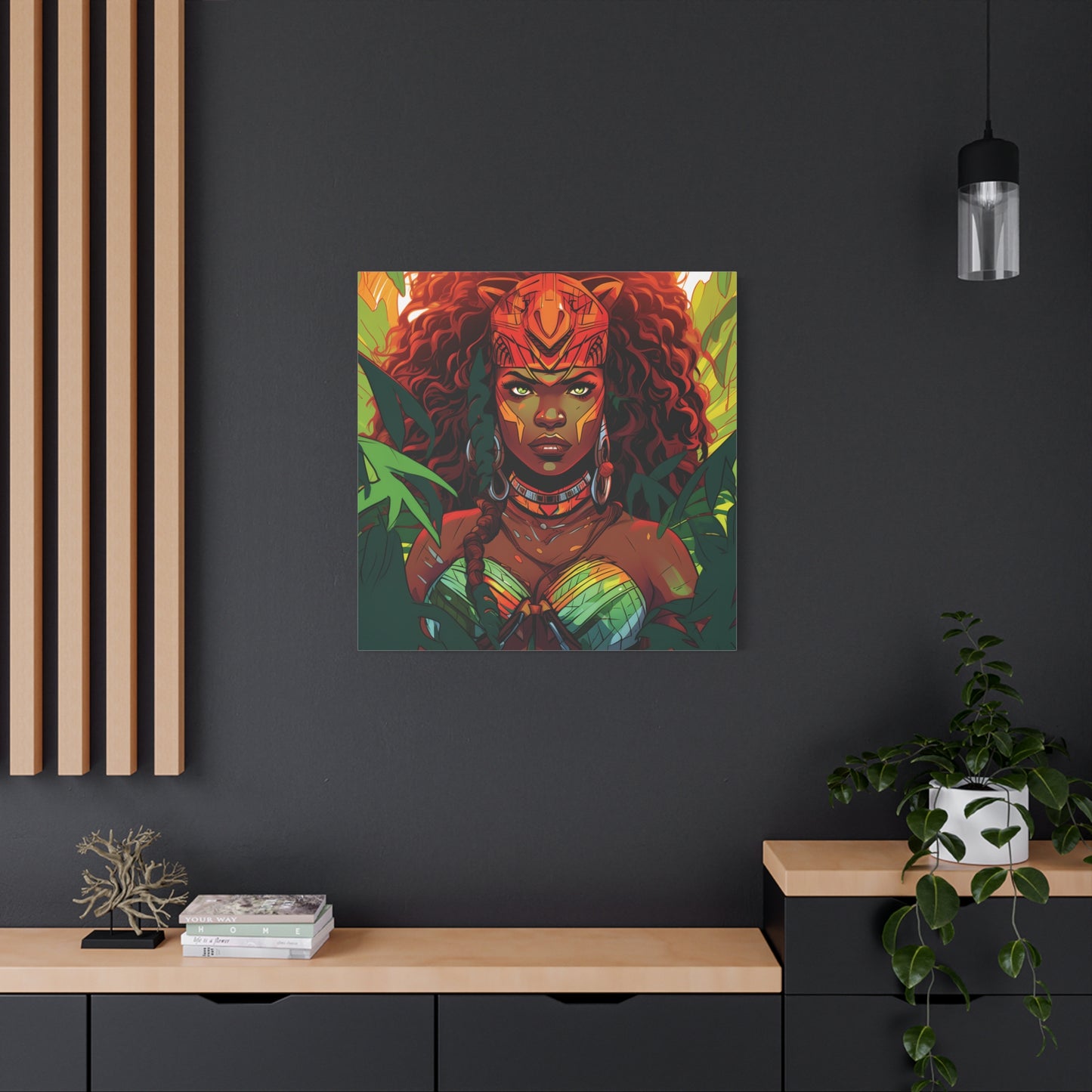 Vibrant Jungle Artwork Canvas, Wall Decor, Home Decoration, Gift for Art Lovers, Boho Aesthetic, Living Room Art