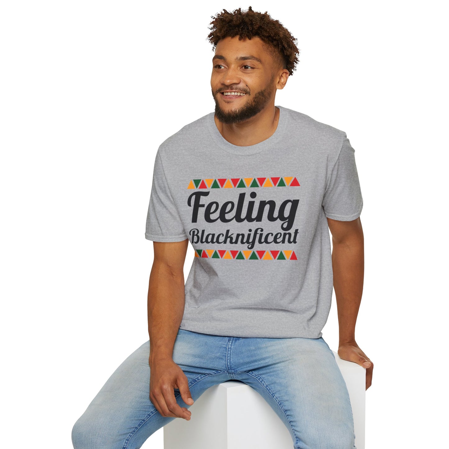 Feeling Blacknificent Afro Unisex Softstyle T-Shirt