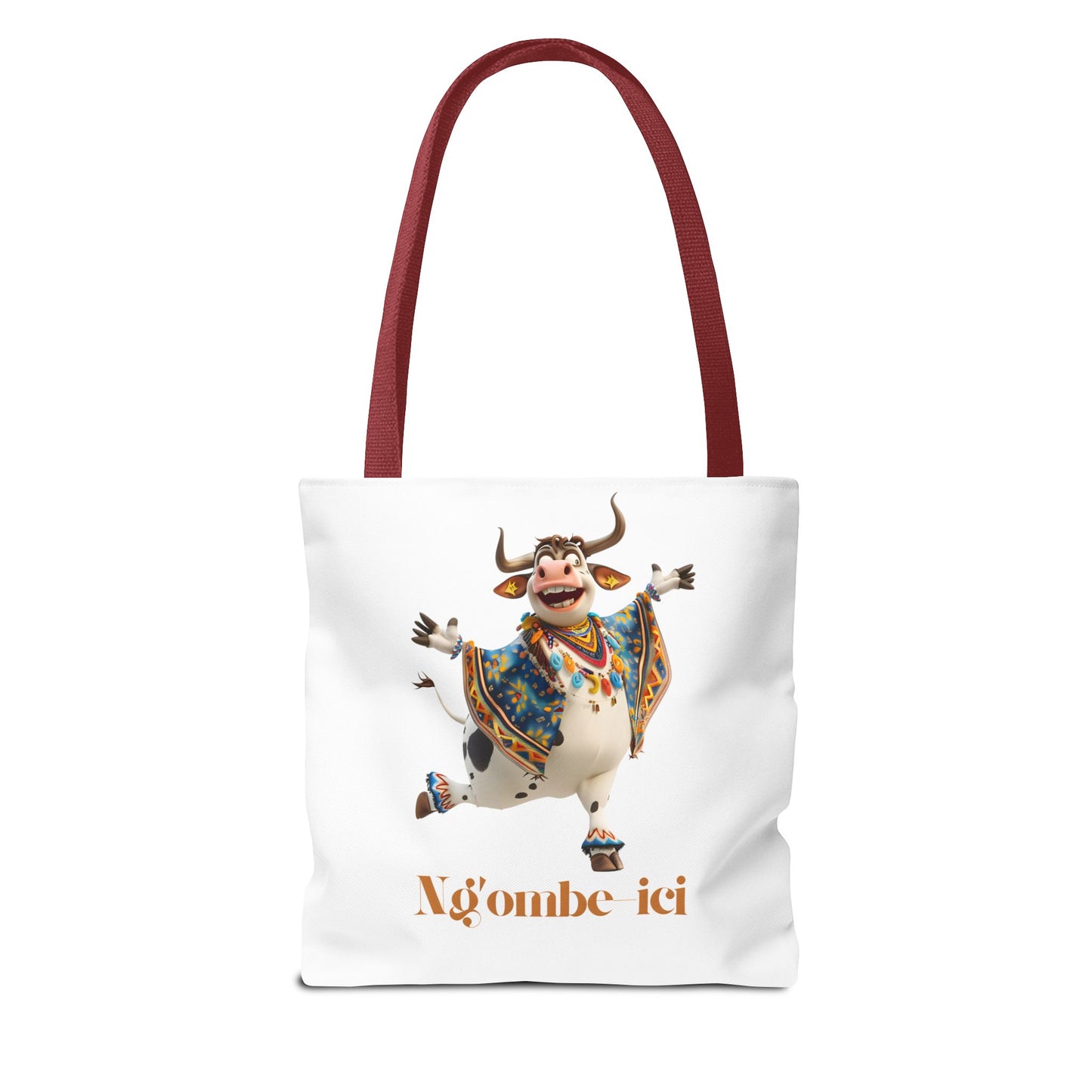 Ngombe-ici Whimsical Cow Tote Bag, Fun Eco-Friendly Shopping Bag, Animal Lover Gift, Festival Tote, Cute Cow Design, Mochila de Vaca