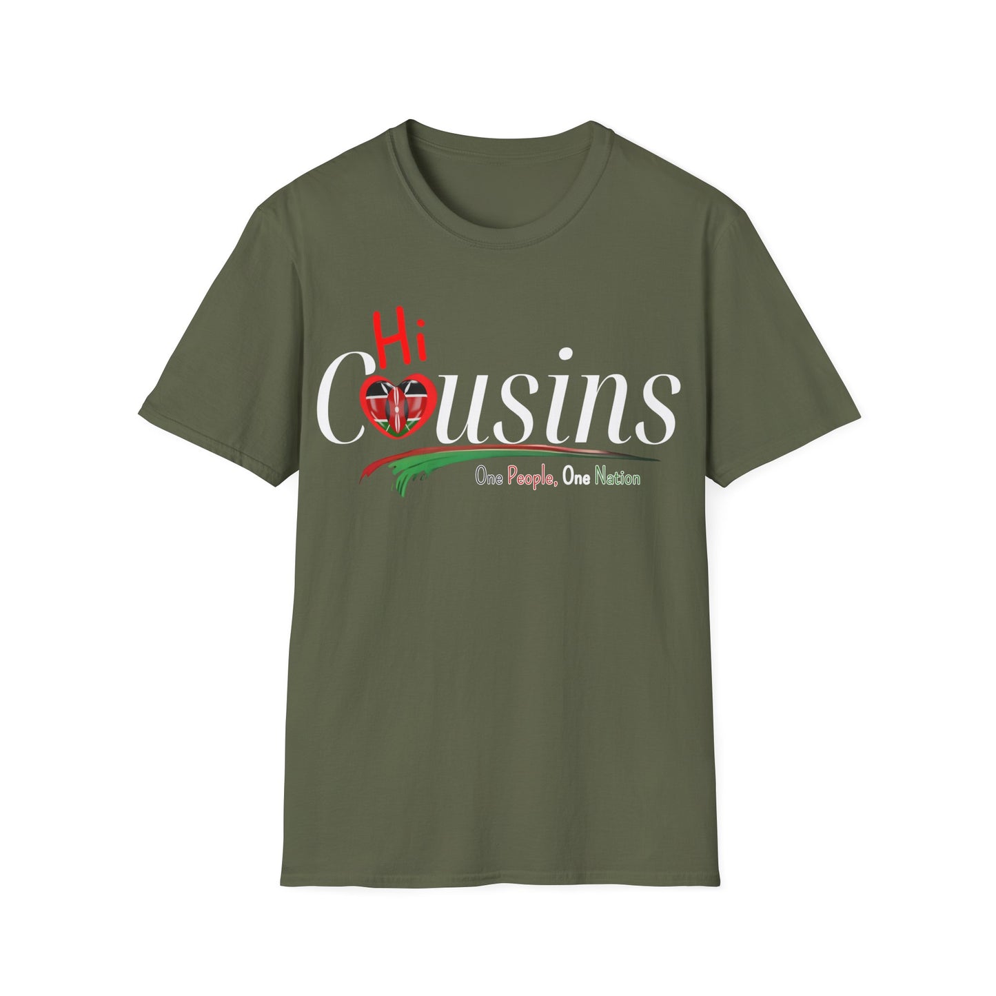 Hi Cousins one people Graphic T-Shirt, Unisex Softstyle Tee, Family Reunion Shirt, Cousin Gift, Celebrate Togetherness