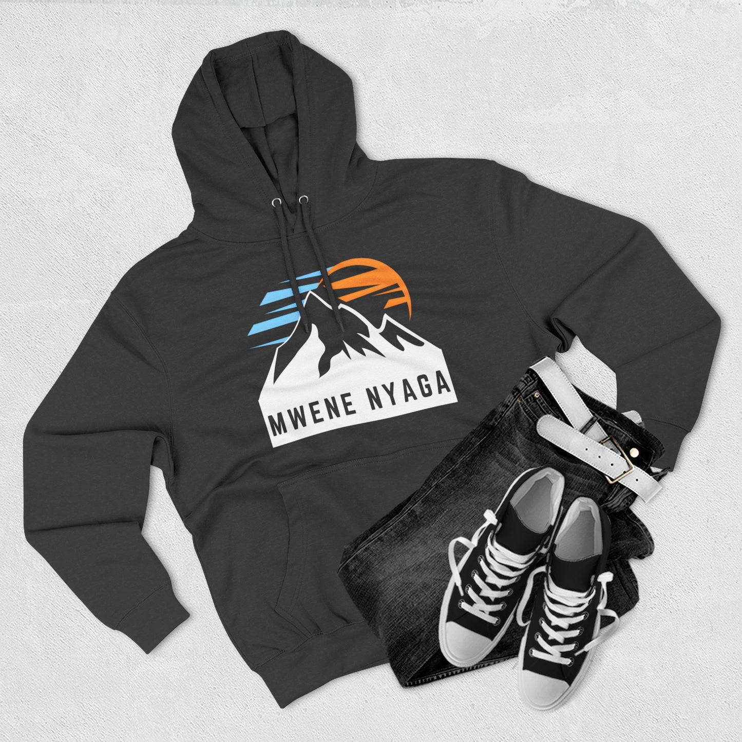 Mountain Sunset Three-Panel Fleece Hoodie - MWENE NYAGA