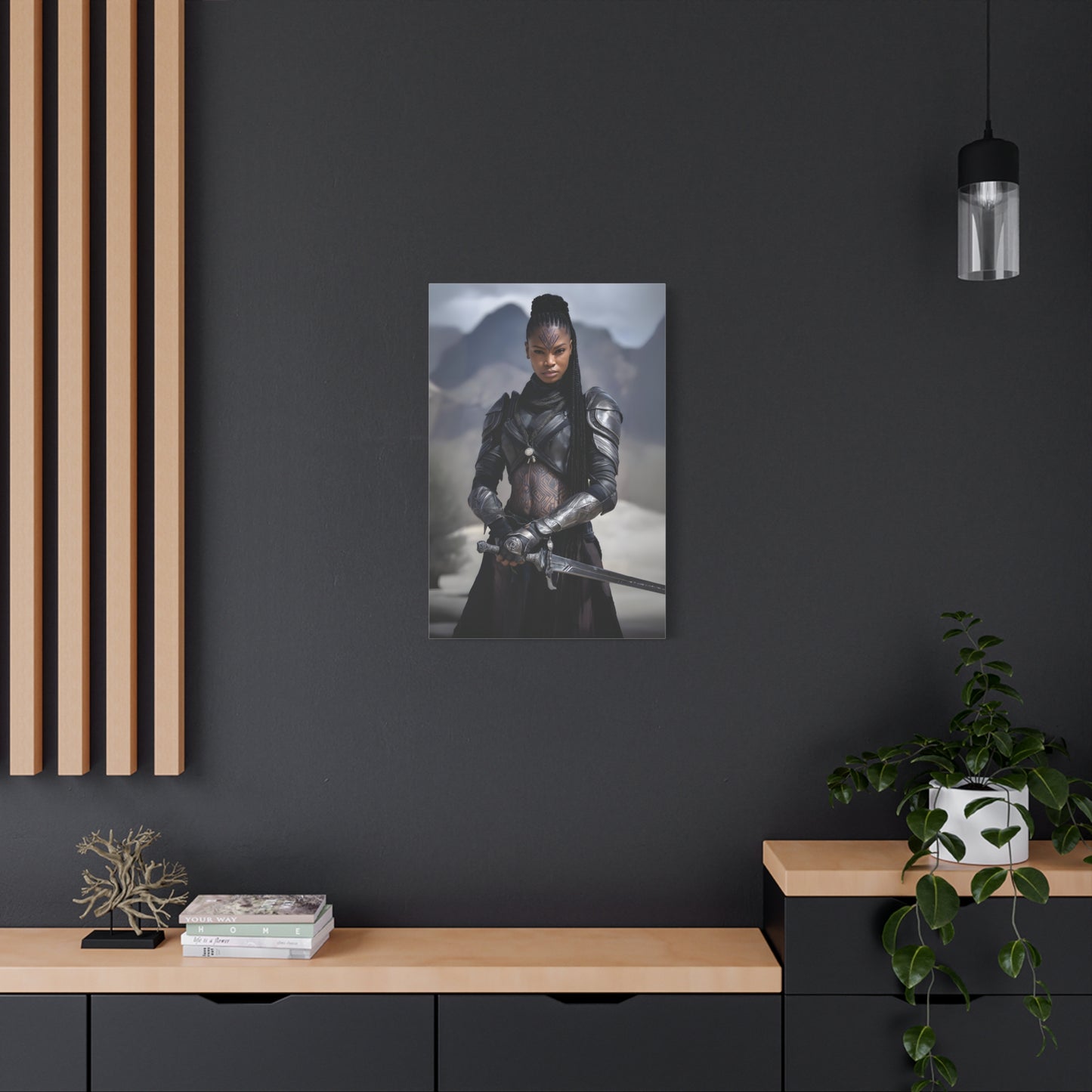 Epic Warrior Art Canvas Print, Fantasy Wall Decor, Unique Home Decor, Gift for Fans, Adventurous Art Piece, Heroic Themed Art