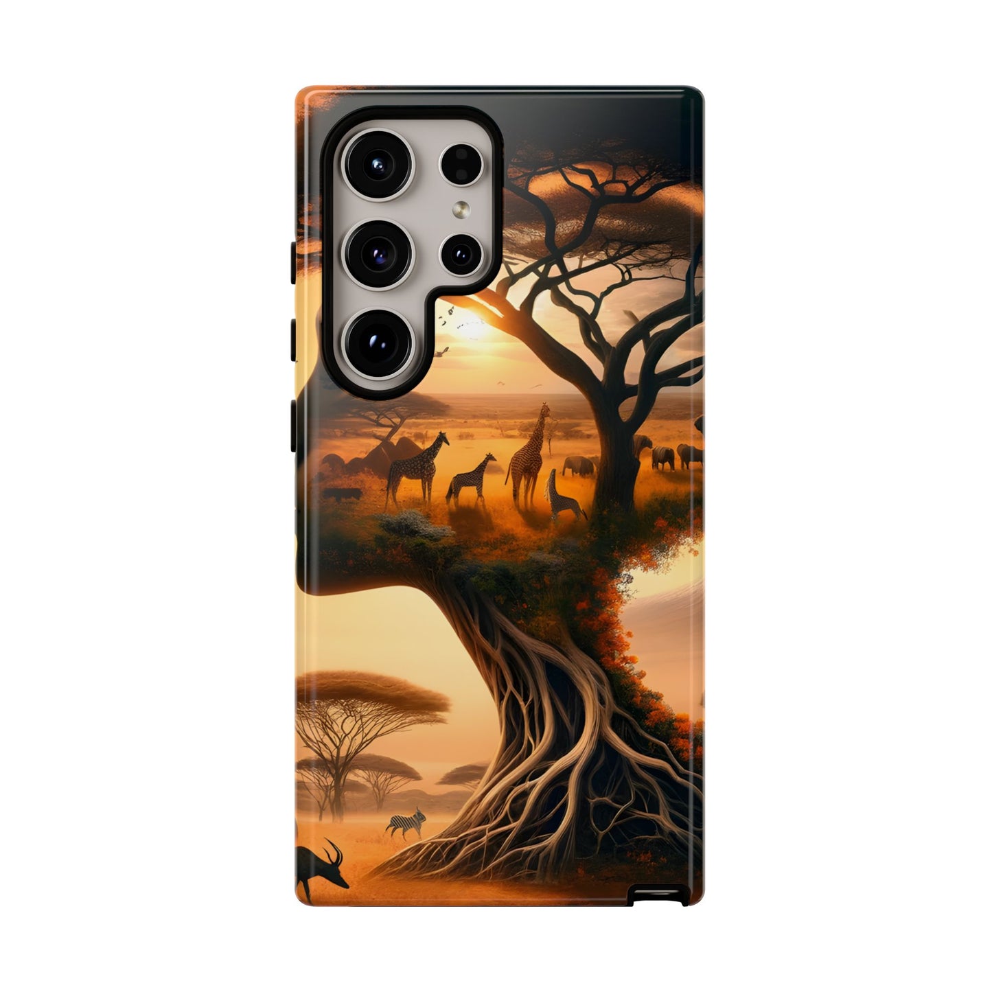 Mother Earth Phone Case – Wildlife Tree Art Design, Nature-Inspired Protective Cover, Eco-Friendly Gift