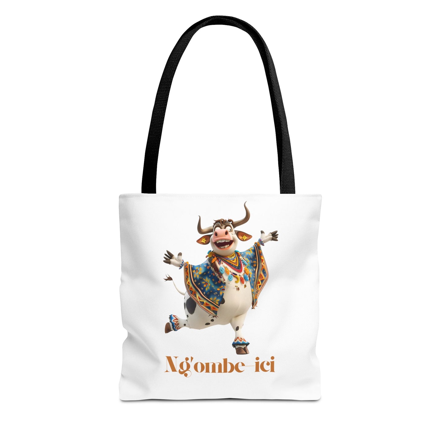 Ngombe-ici Whimsical Cow Tote Bag, Fun Eco-Friendly Shopping Bag, Animal Lover Gift, Festival Tote, Cute Cow Design, Mochila de Vaca