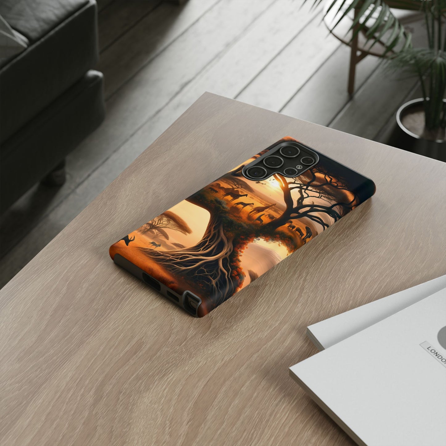 Mother Earth Phone Case – Wildlife Tree Art Design, Nature-Inspired Protective Cover, Eco-Friendly Gift