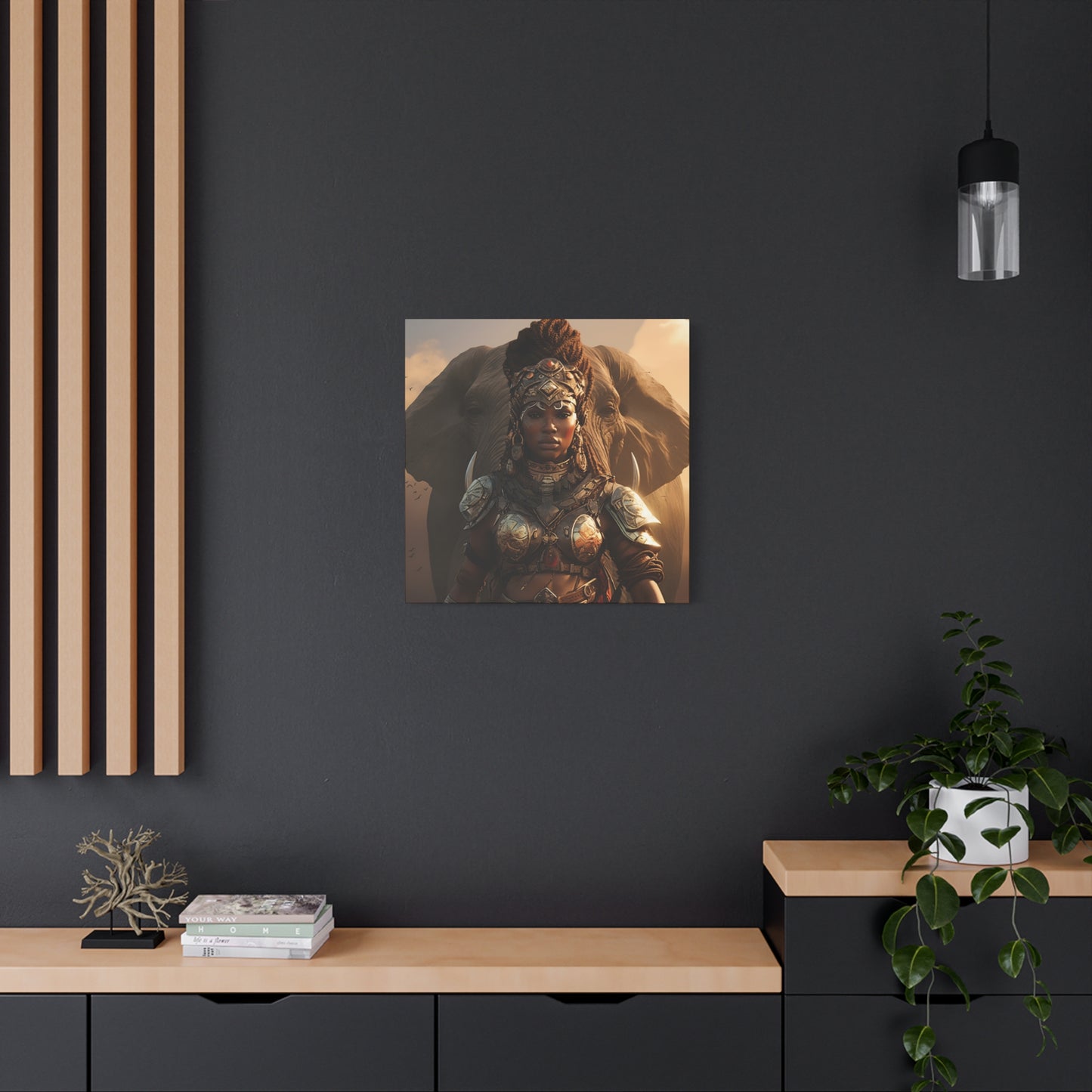 Adventurous Spirit Canvas Wall Art – Powerful Afrocentric Wall Decor, Ethnic Warrior Artwork, Home Decor, Unique Gift, Modern Art Piece, Living Room Decor