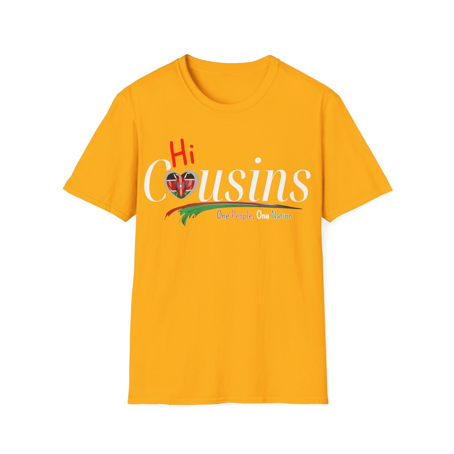 One People Hi Cousin Casual Tee, Family Reunion Shirt, Gift for Cousins, Black Unisex T-Shirt, One People One Nation Clothing