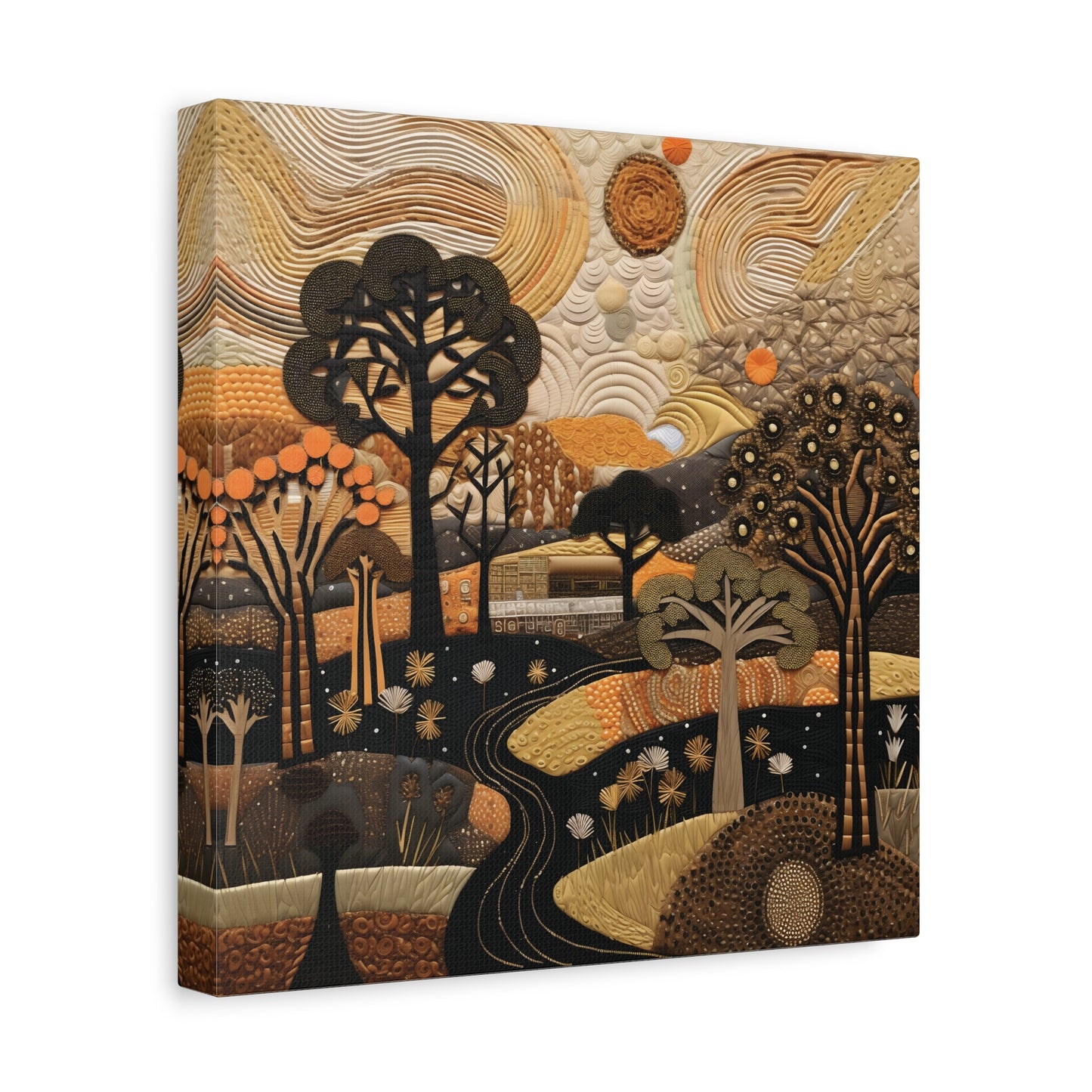 Artistic African Landscape Wall Art Canvas Print, Home Decor, Nature Landscape, Cozy Vibes, Gift for Art Lovers, Fall Decor, Unique Artwork