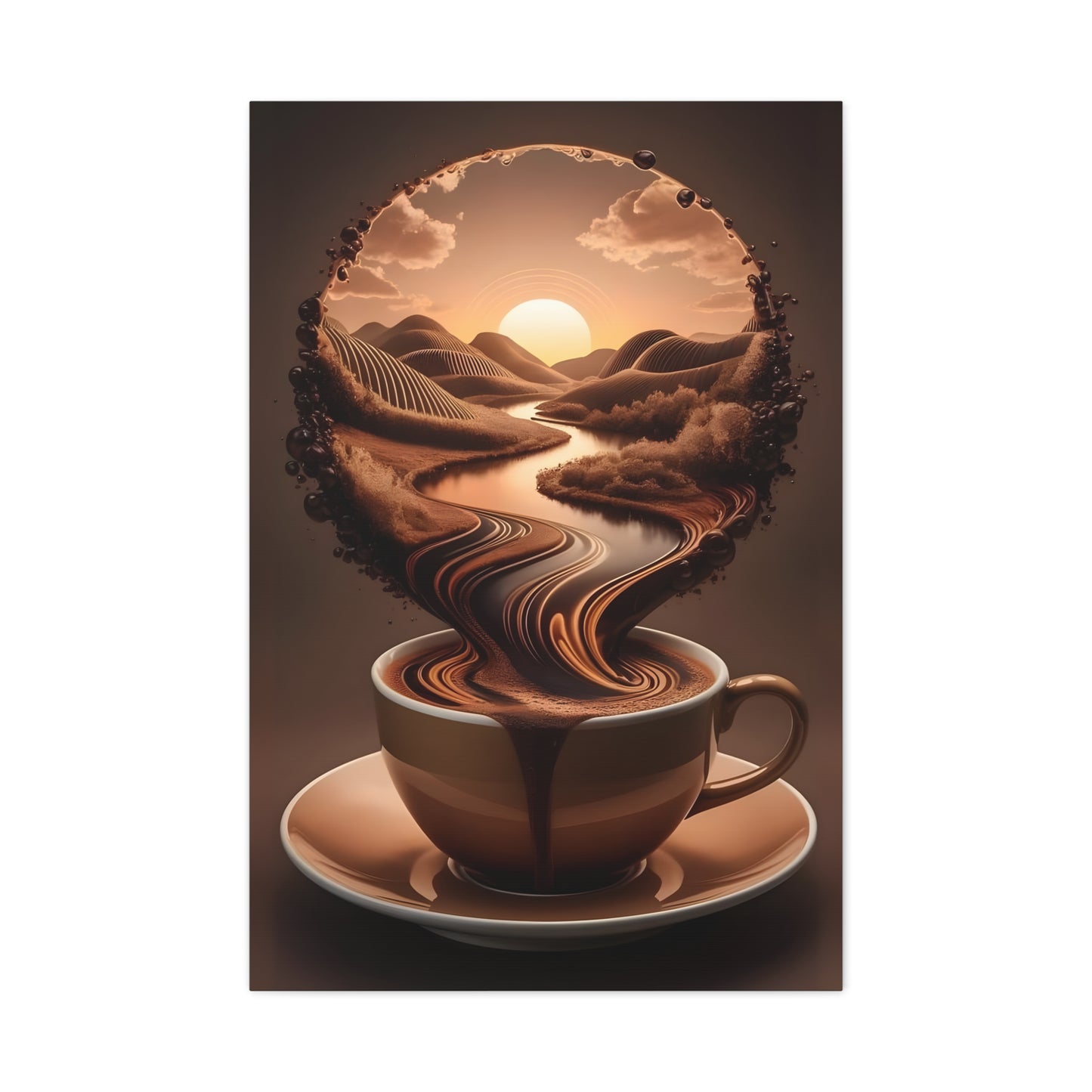 Coffee-Inspired Wall Art Print, Morning Mood, Kitchen Decor, Unique Gift for Coffee Lovers, Home Office Artwork, Modern Canvas Decor