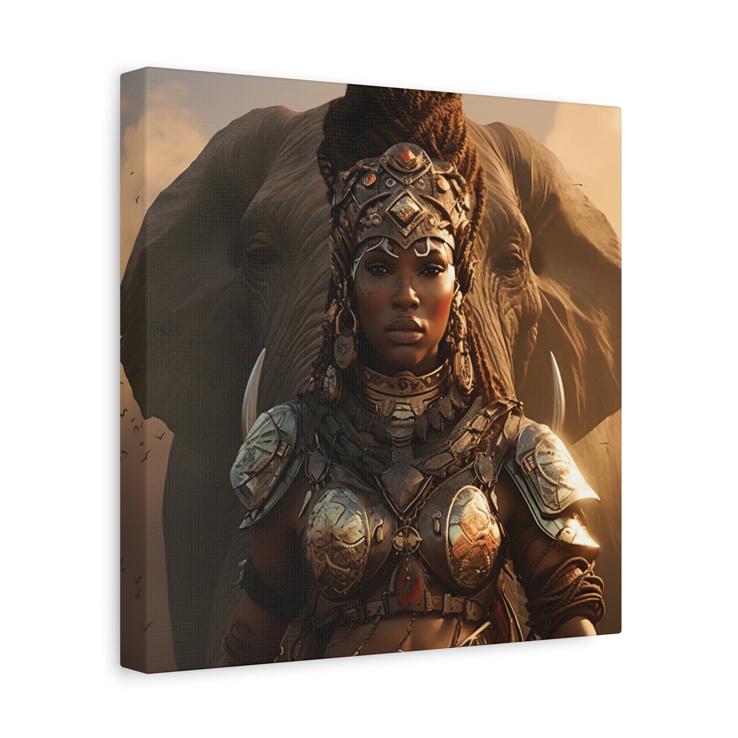 Adventurous Spirit Canvas Wall Art – Powerful Afrocentric Wall Decor, Ethnic Warrior Artwork, Home Decor, Unique Gift, Modern Art Piece, Living Room Decor