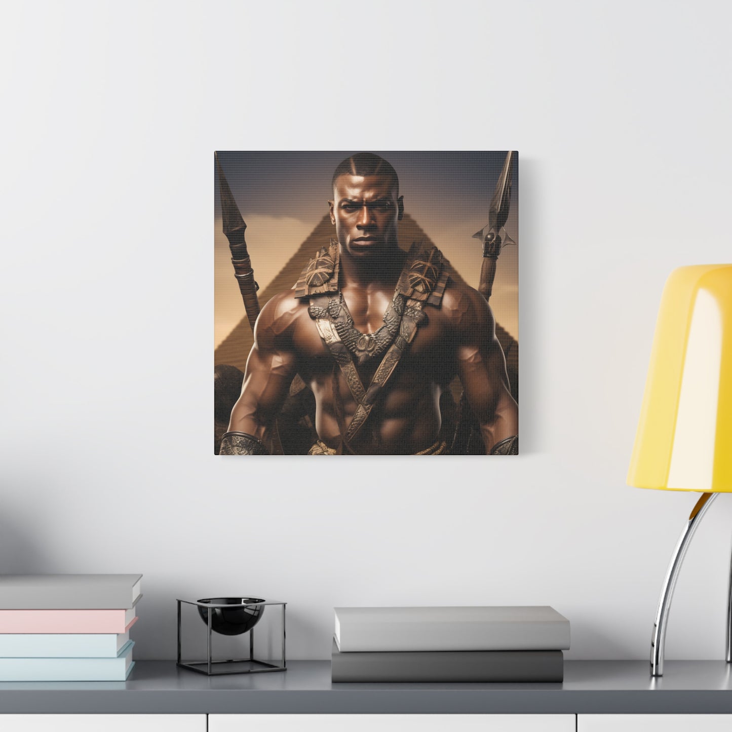 Tribal Strength & Pyramids Heroic Wall Art Canvas - Inspirational Decor for Home, Office, Gift for Art Lovers, Black History Month, Masculine Home Decor