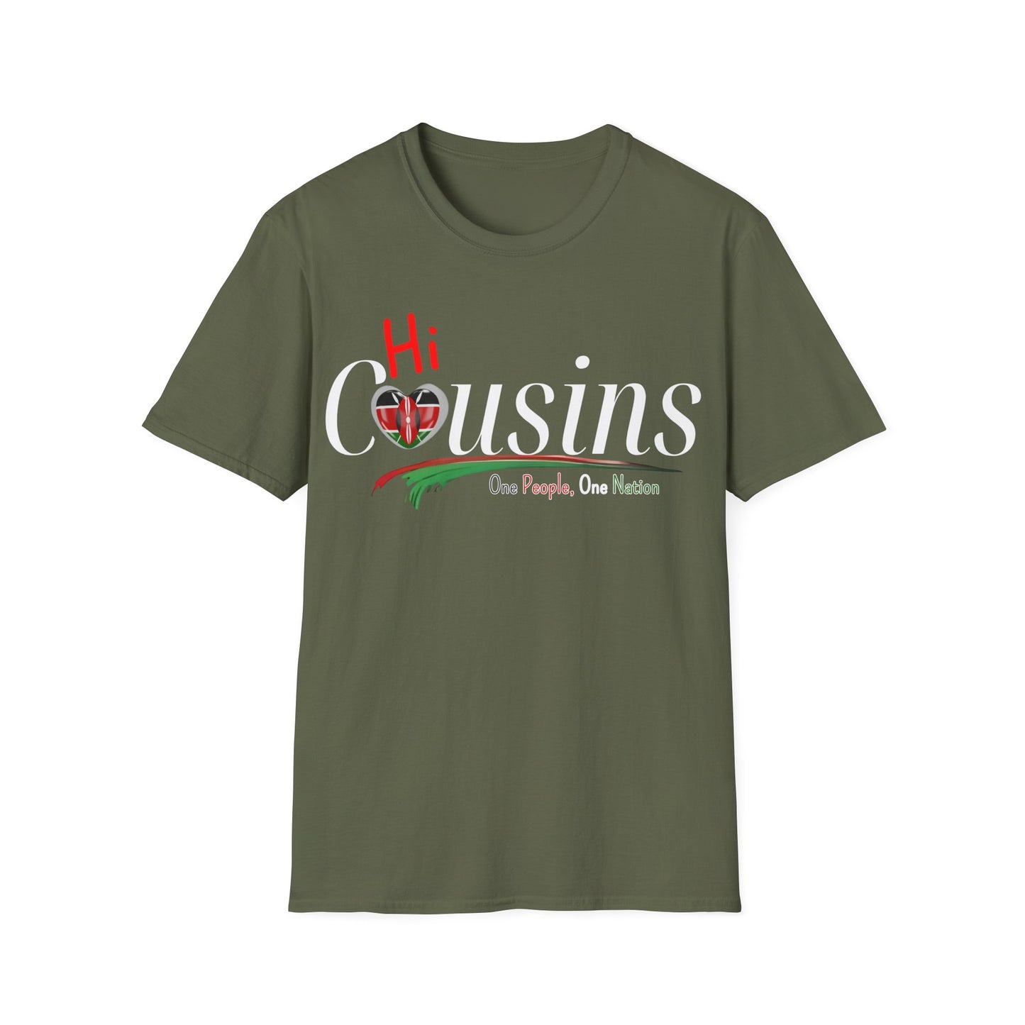 One People Hi Cousin Casual Tee, Family Reunion Shirt, Gift for Cousins, Black Unisex T-Shirt, One People One Nation Clothing