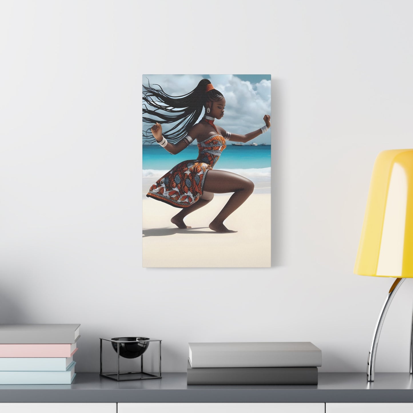 Artistic Canvas Wall Art, Home Decor, African Culture, Beach Vibe, Unique Gift, Modern Aesthetic